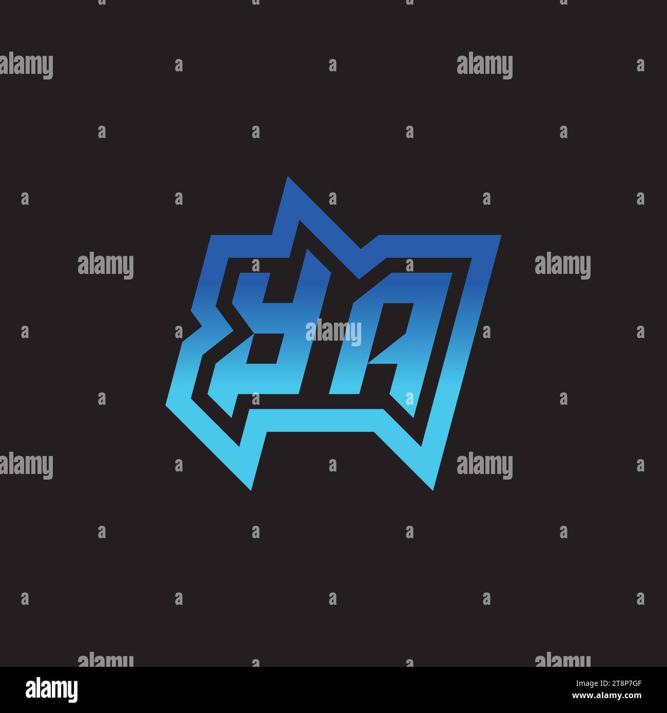 YA ispirazione iniziale logo design esport e idee per clan di gioco Illustrazione Vettoriale