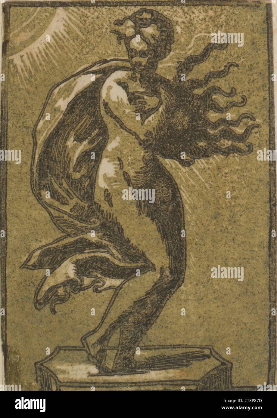 La verità, 1520-1550, incisione, clair oscura tagliata in legno da due lastre Foto Stock