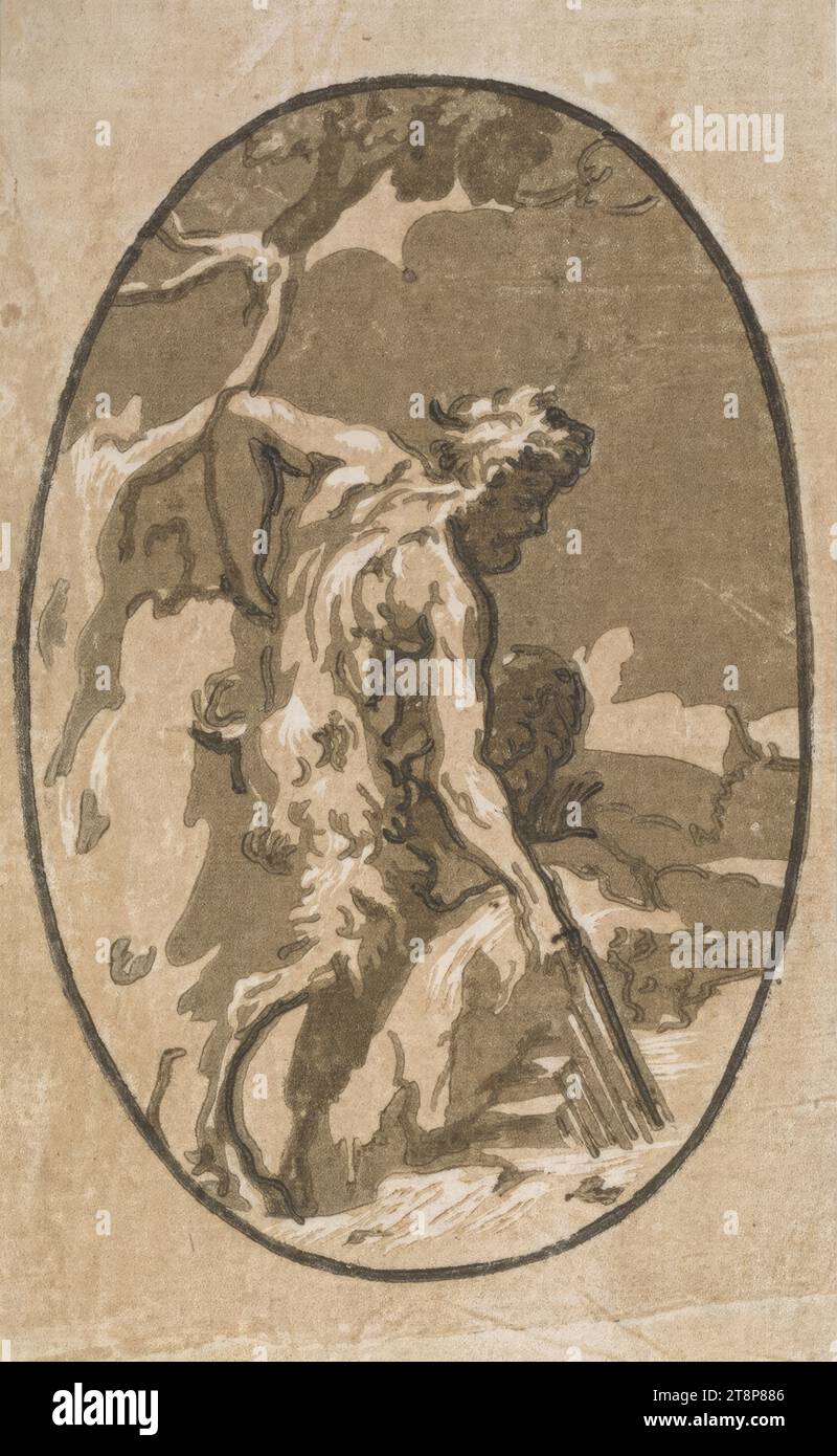 Pan, Ugo da Carpi (Carpi vicino Ferrara c. 1480–1532 Roma), 1510-1530, Printmaking, clair-Obscur Woodcut da quattro tavole Foto Stock