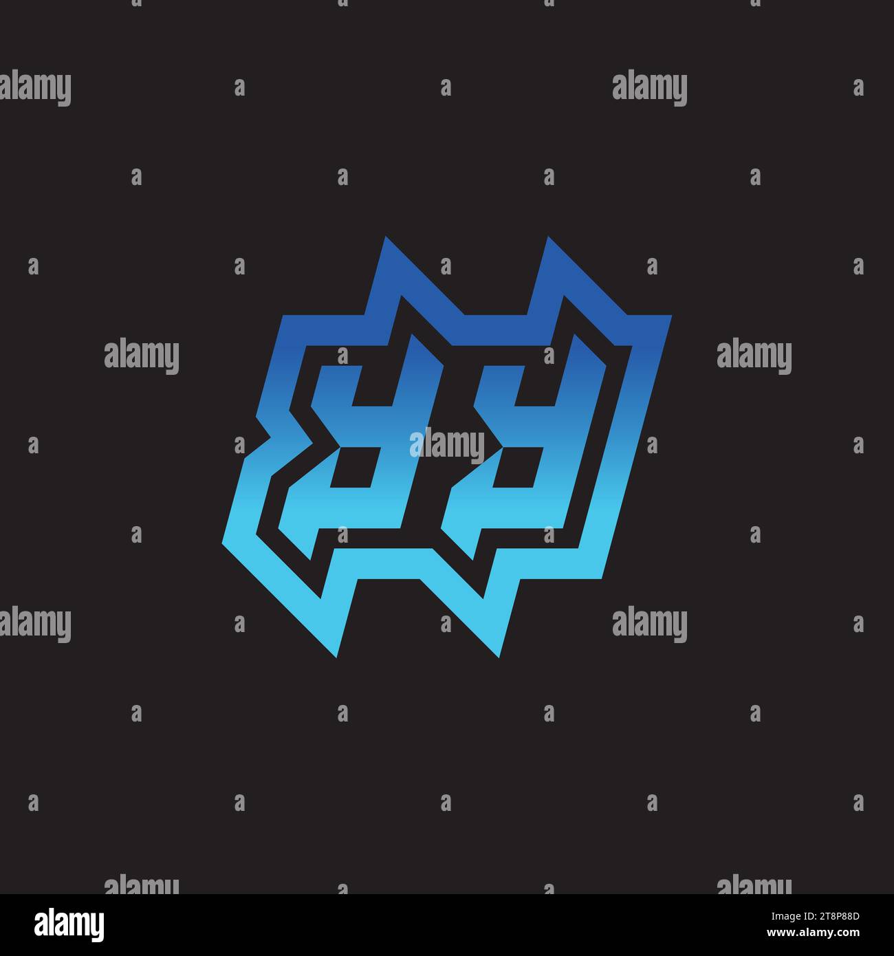 YY Initial Inspiration logo design esport e idee per clan di gioco Illustrazione Vettoriale