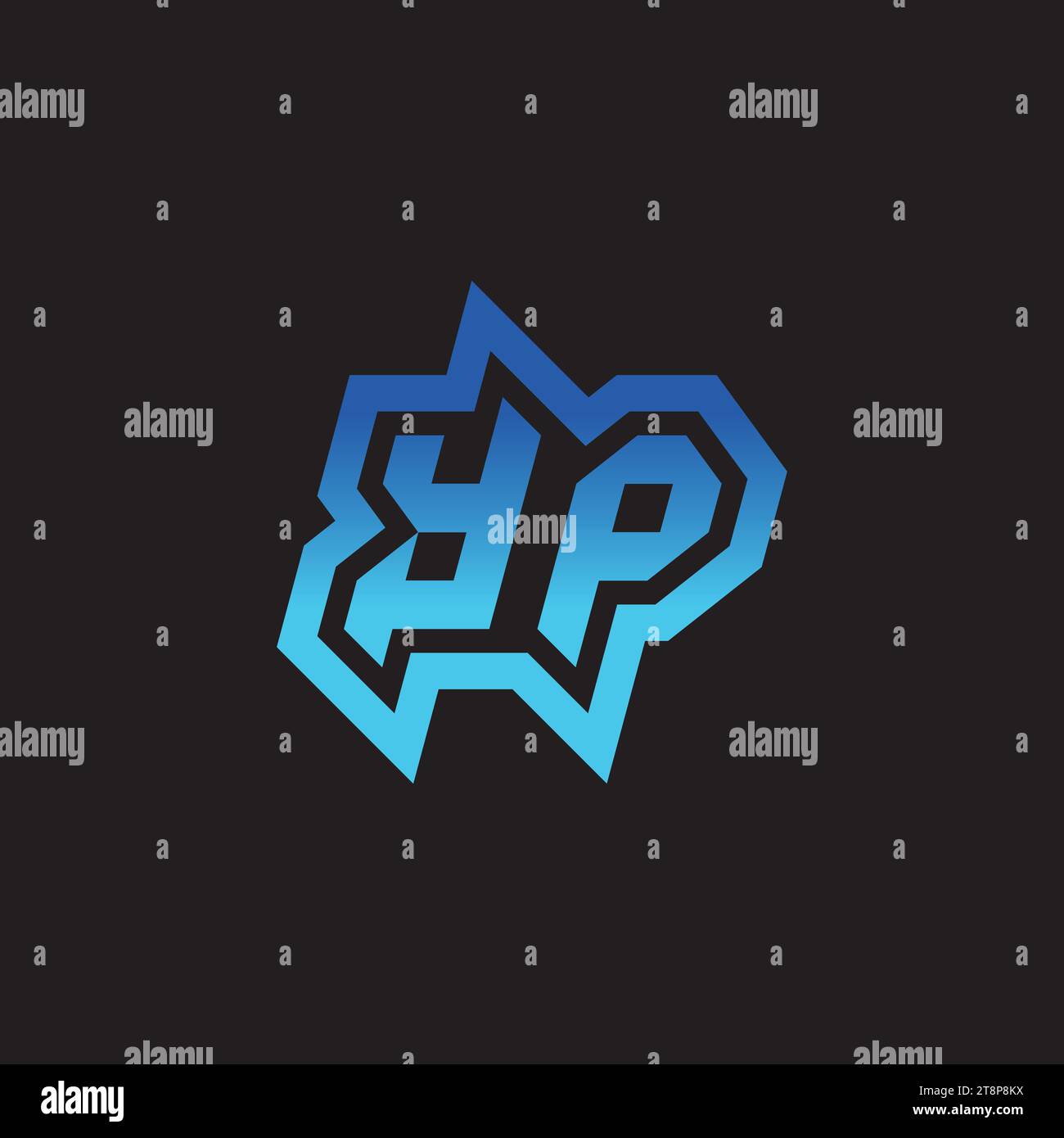 Ispirazione iniziale YP logo design esport e idee per clan di gioco Illustrazione Vettoriale
