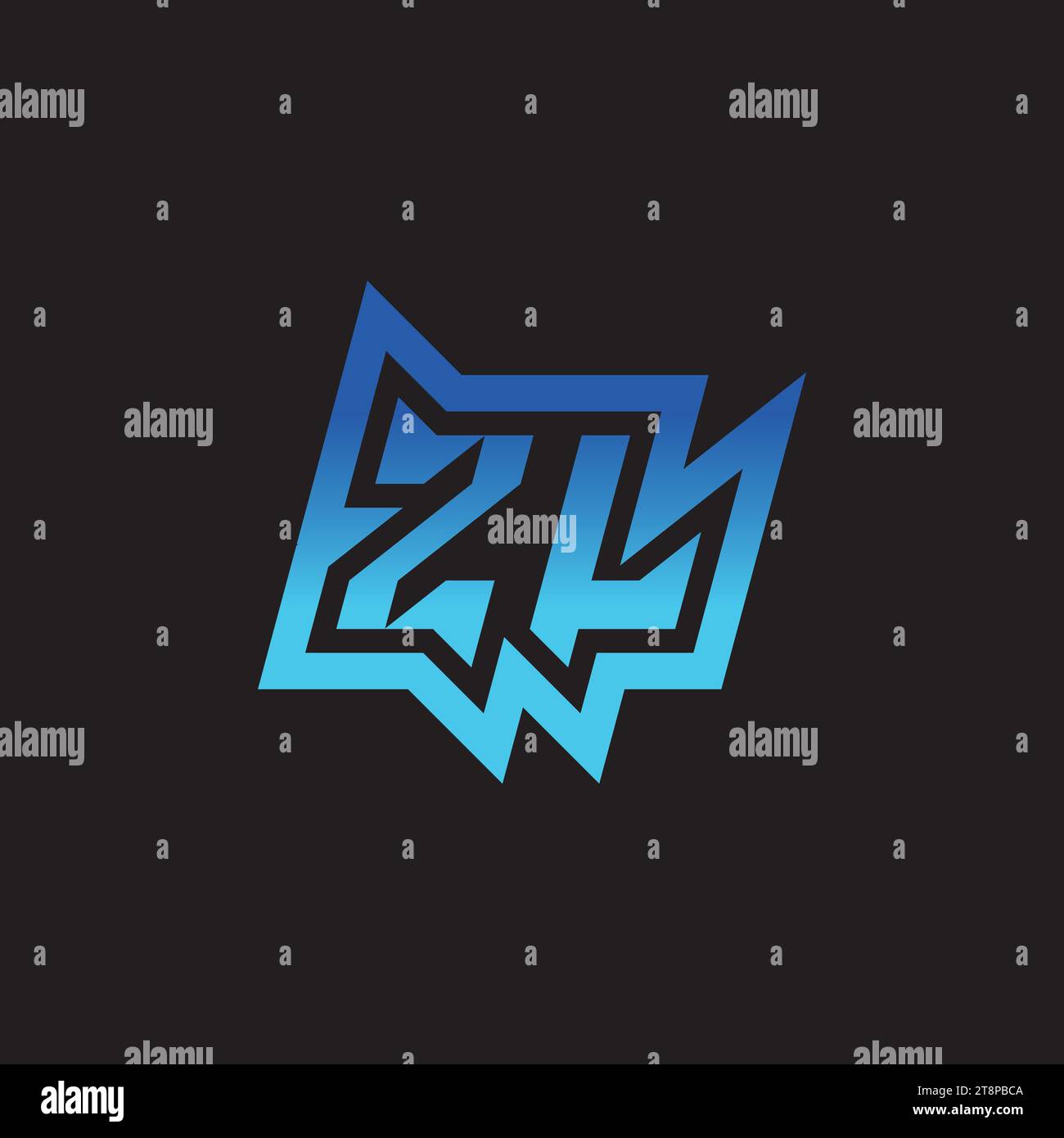 ZL Initial Inspiration logo design esport e idee per clan di gioco Illustrazione Vettoriale