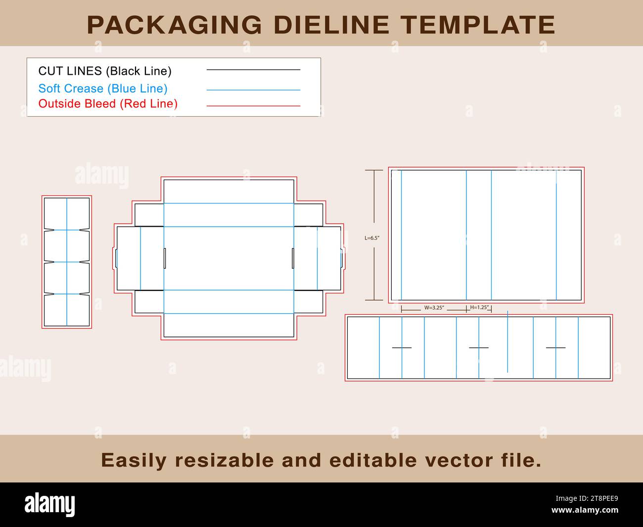 File vettoriale modificabile con inserto coperchio Steve Chocolate Box modello linea stampo. Illustrazione Vettoriale