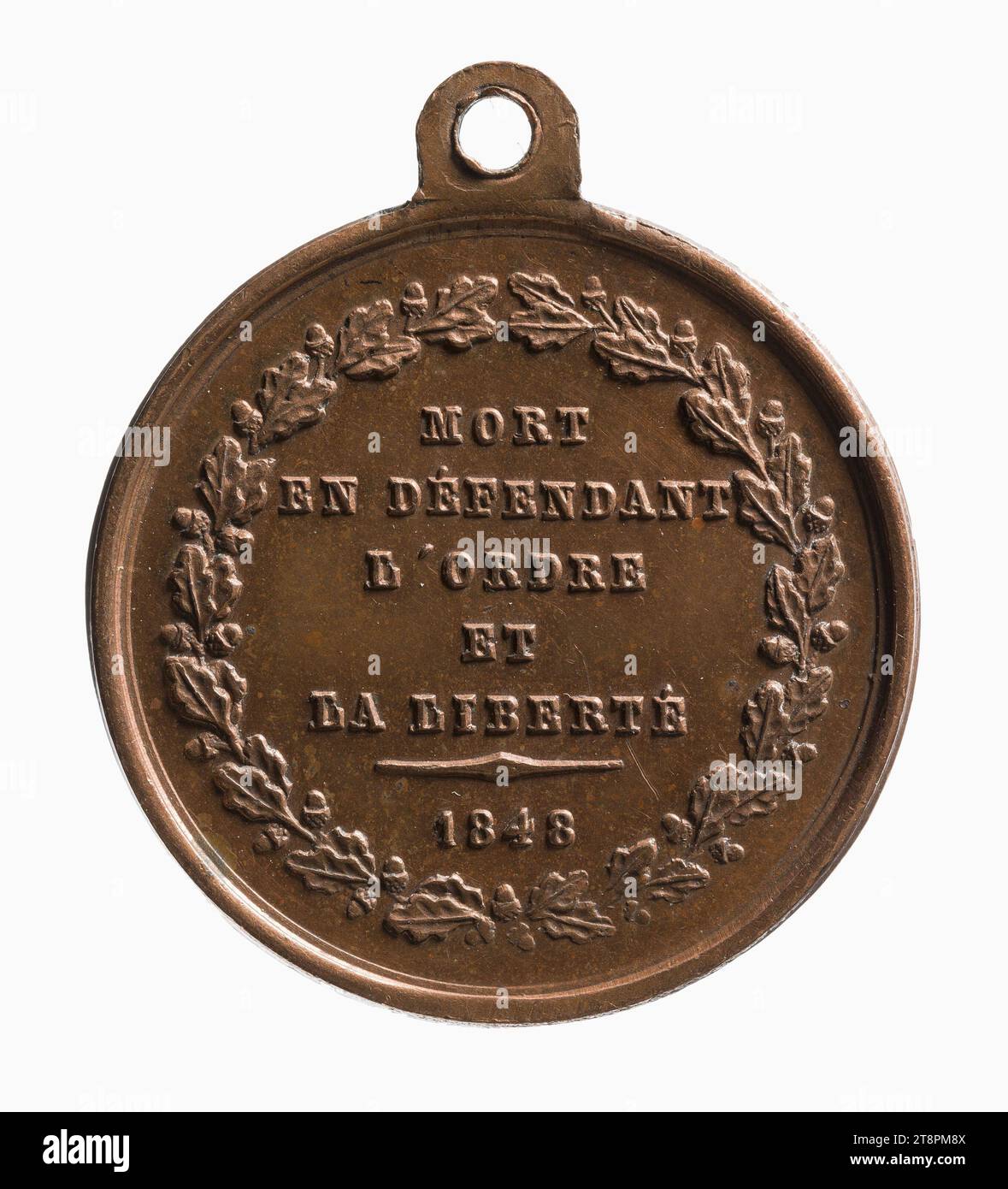 Morte del generale Duvivier dopo i giorni di giugno 1848, Array, Numismatic, Medal, rame, dimensioni - pezzo: diametro: 2,3 cm, peso (tipo dimensione): 4,21 g. Foto Stock