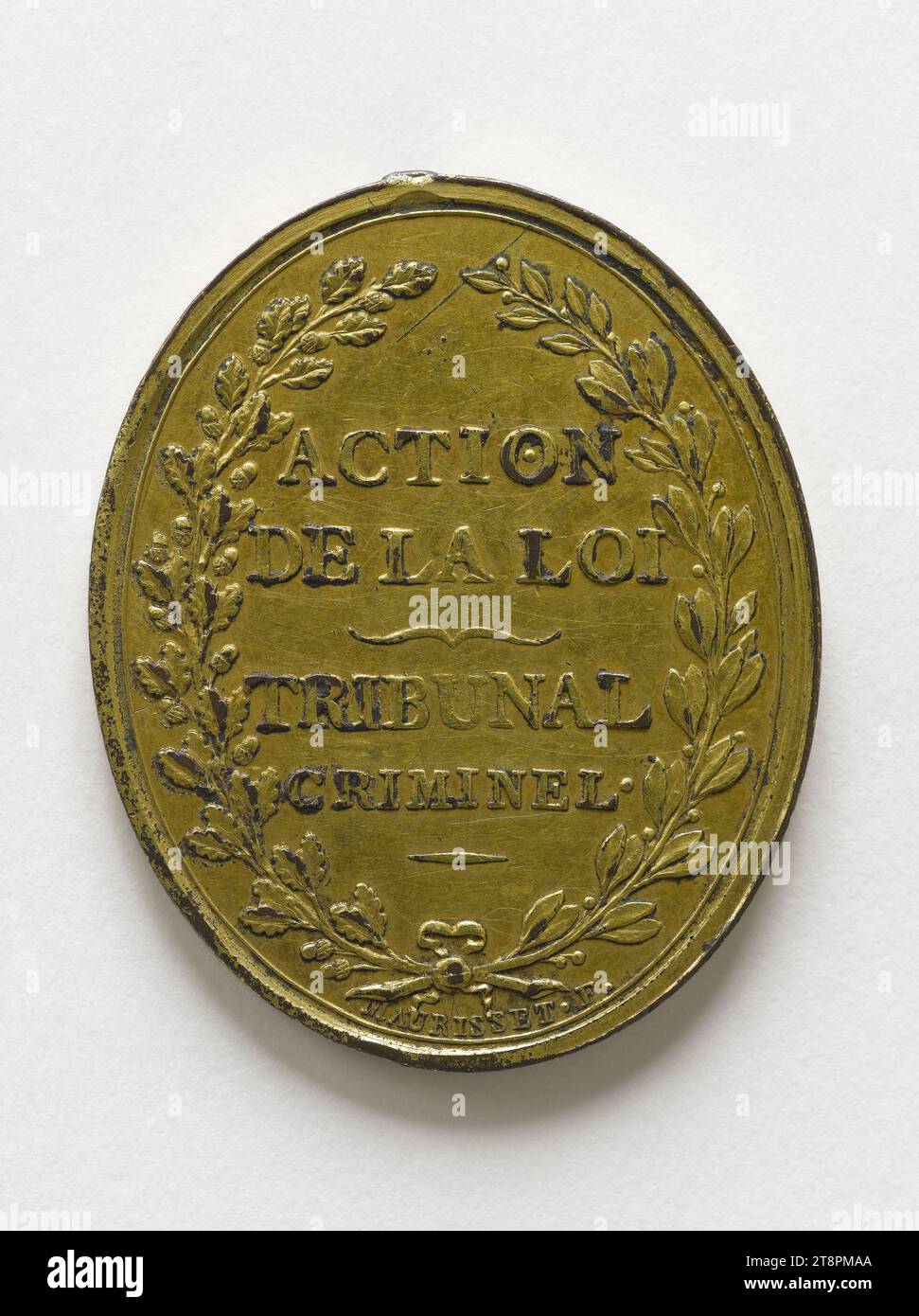 Distintivo di giudice presso la Corte d'appello, Ameleing, Medal Engraver, Numismatic, Badge, dimensioni - lavoro: altezza: 3,8 cm, larghezza: 3,2 cm, peso (tipo formato): 16,84 g. Foto Stock