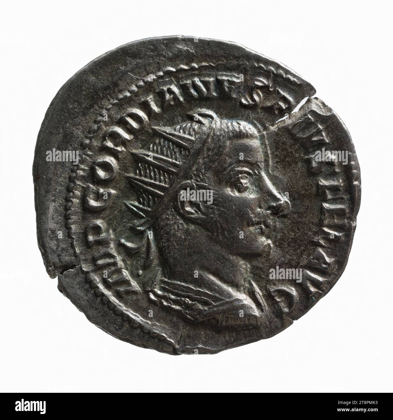 Antoniniano di Gordiano III, 242-244, Anonimo, Array, Numismatics, monetazione, Antiochia, taglie - pezzo: diametro: 2,3 cm, peso (tipo dimensione): 3,77 g. Foto Stock