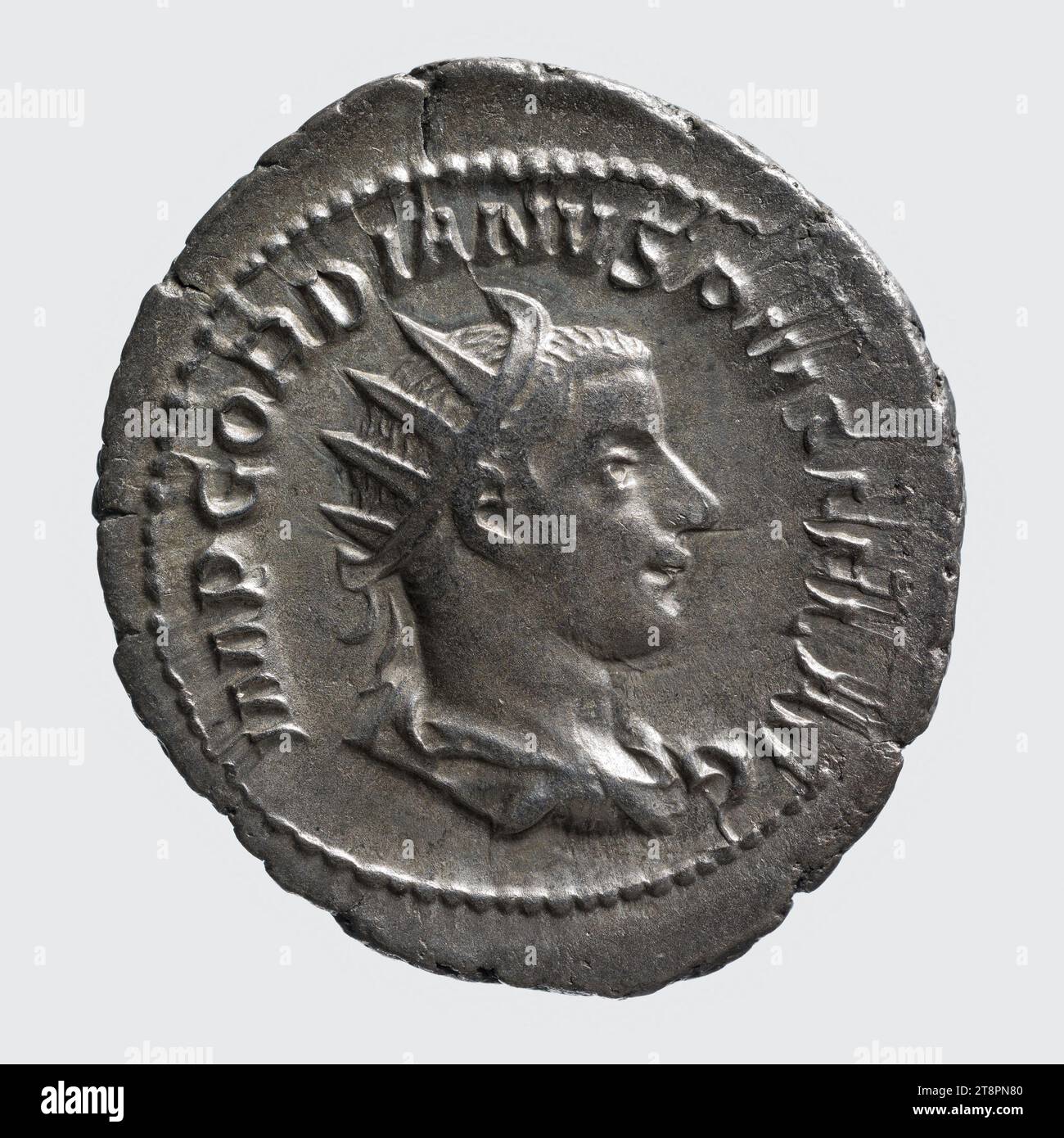 Antoniniano di Gordiano III, 243-244, Anonimo, Array, Numismatics, monetazione, Roma, taglie - opera: diametro: 2,4 cm, peso (tipo taglia): 4,38 g. Foto Stock