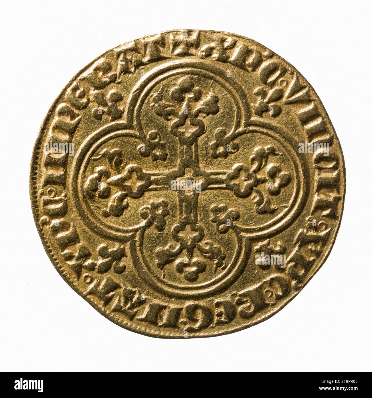 Agnel d'Or de Philippe IV, 1311, Anonimo, Medal Engraver, Array, Numismatics, Mint, Gold, dimensioni - pezzo: diametro: 2,35 cm, peso (tipo dimensione): 4,07 g. Foto Stock
