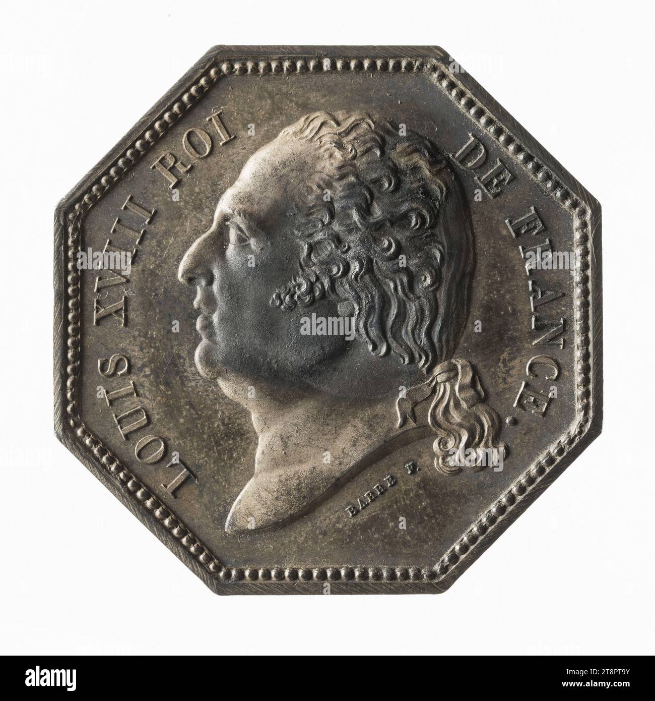 Compagnie d'Assurances générales a Paris, 1818, Barré, Albert-Désiré, Medal Engraver, nel 1818, Numismatic, Token (numismatico), Silver, taglie - lavoro: diametro: 3,6 cm, peso (tipo dimensione): 20,94 g. Foto Stock