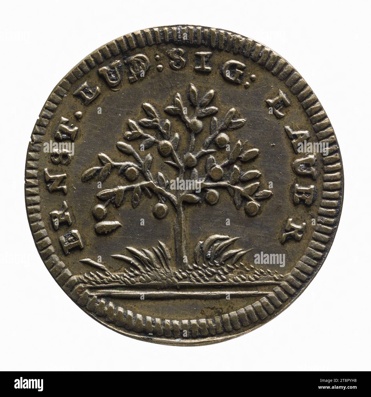 Giuseppe II, Imperatore del Sacro Romano Impero (1765-1790), Lauer, Medal Engraver, Array, Numismatic, gettone (numismatico), Ottone, taglie - pezzo: diametro: 1,9 cm, peso (tipo dimensione): 1,022 g. Foto Stock