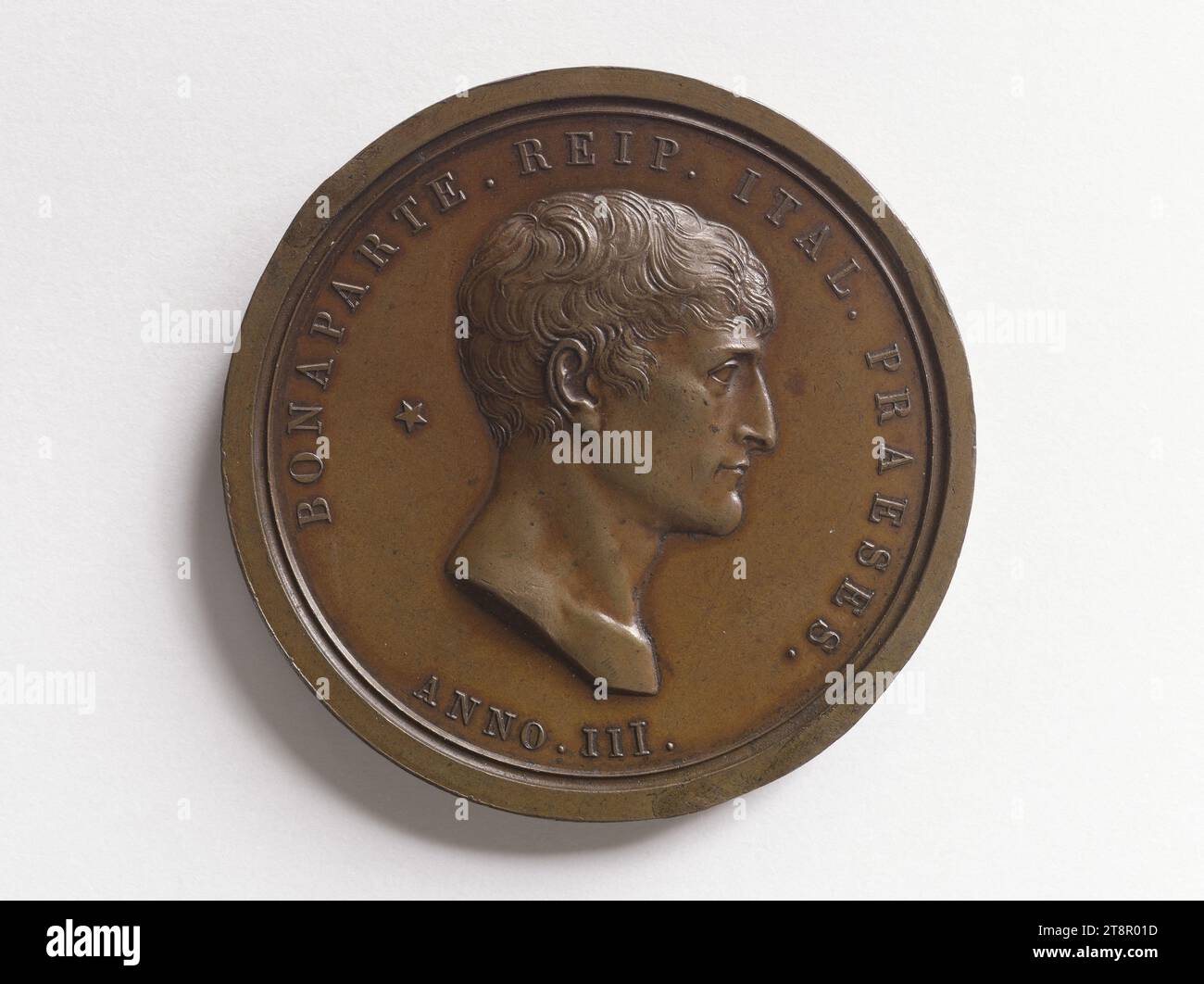 Napoleone Bonaparte, Presidente della Repubblica Italiana, dopo l'attacco di via Saint-Nicaise, 1801, Manfredini, Luigi, nel 1801, Numismatica, Medaglia, Milano, dimensioni - lavoro: diametro: 6 cm, peso (tipo dimensione): 94,72 g. Foto Stock