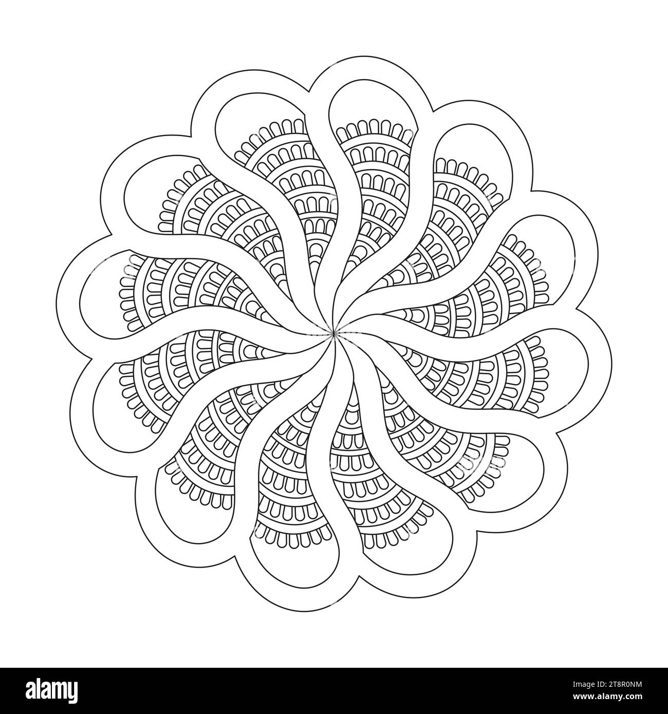 Celtic Cosmic Canvas mandala da colorare per l'interno del libro KDP. Petali pacifici, capacità di rilassarsi, esperienze cerebrali, paradiso armonioso, pace Illustrazione Vettoriale