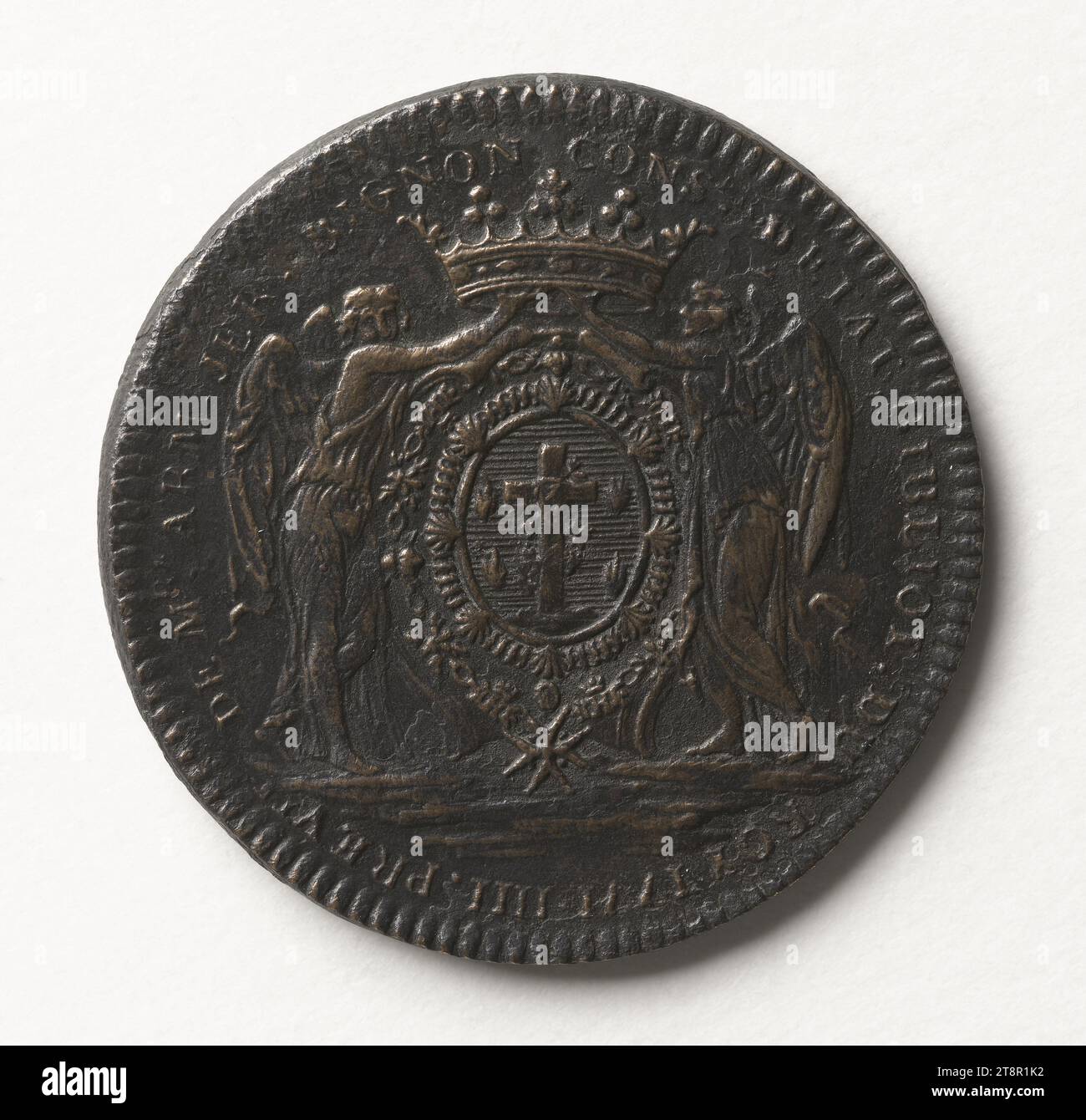 Provost Armand-Jérôme Bignon, 1771, nel 1771, Numismatic, Token (numismatico), rame, dimensioni - pezzo: diametro: 3,2 cm, peso (tipo dimensione): 11,71 g. Foto Stock