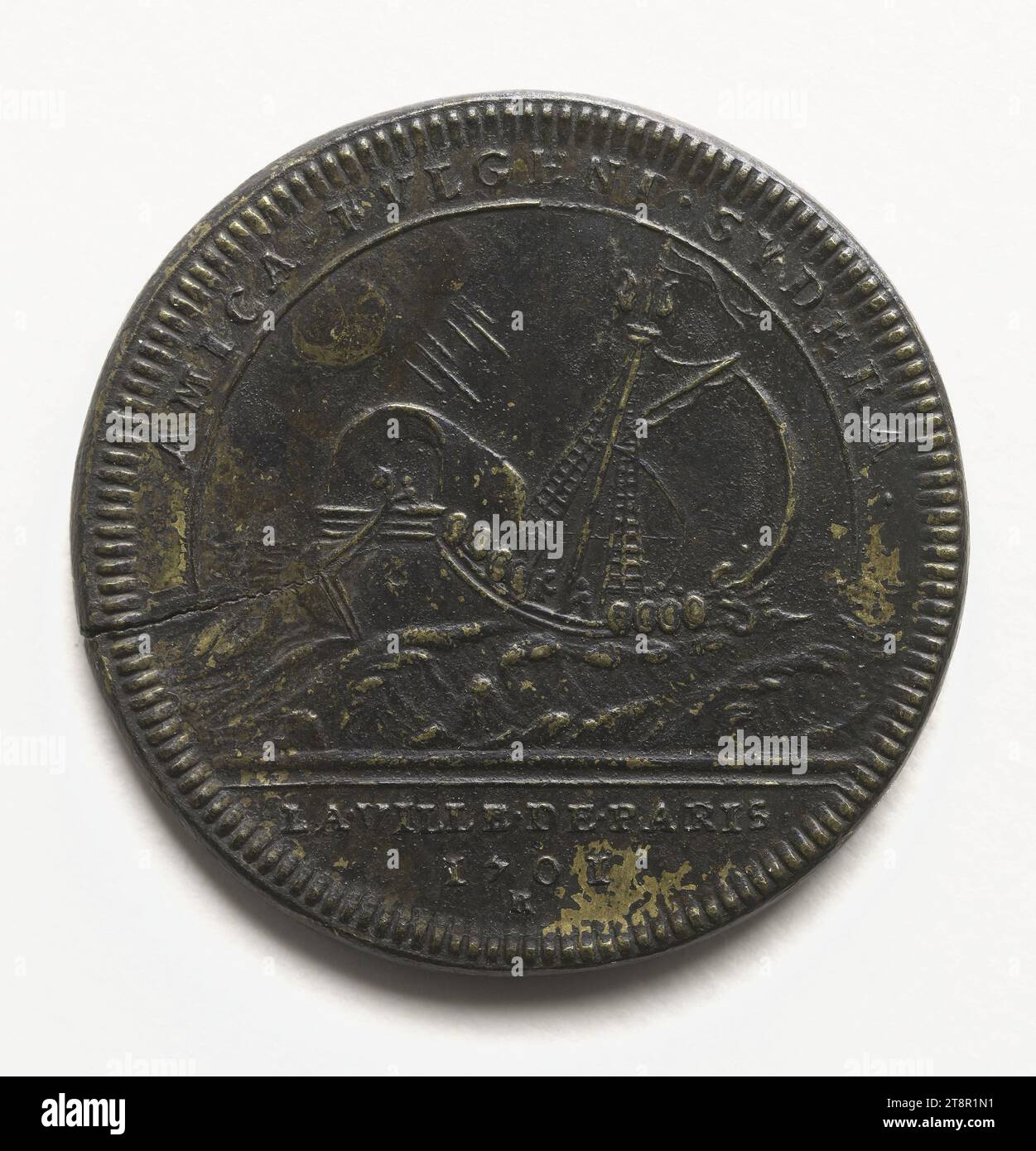 Provost Charles Boucher d'Orsay, 1701, nel 1701, Numismatic, Token (numismatico), ottone, dimensioni - pezzo: diametro: 3 cm, peso (dimensione tipo): 12,38 g. Foto Stock