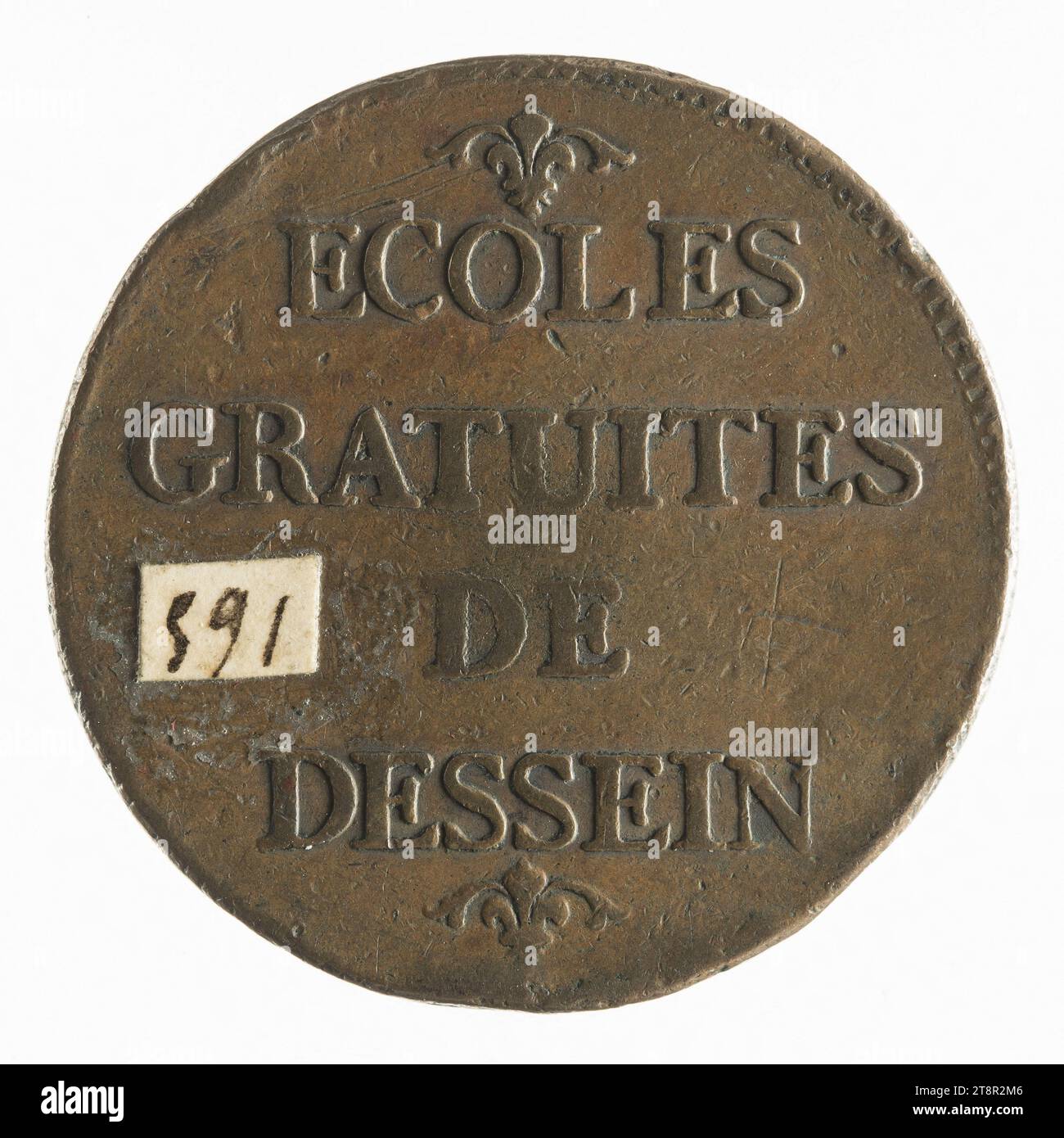 Premio di partecipazione alle scuole di disegno gratuite, inizio Ottocento, Numismatic, Token (numismatico), rame, dimensioni - pezzo: diametro: 3,3 cm, peso (tipo formato): 13,1 g. Foto Stock Premio di partecipazione alle scuole di disegno gratuite, inizio Ottocento, Numismatic, Token (numismatico), rame, dimensioni - pezzo: diametro: 3,3 cm, peso (tipo formato): 13,1 g. Foto Stock