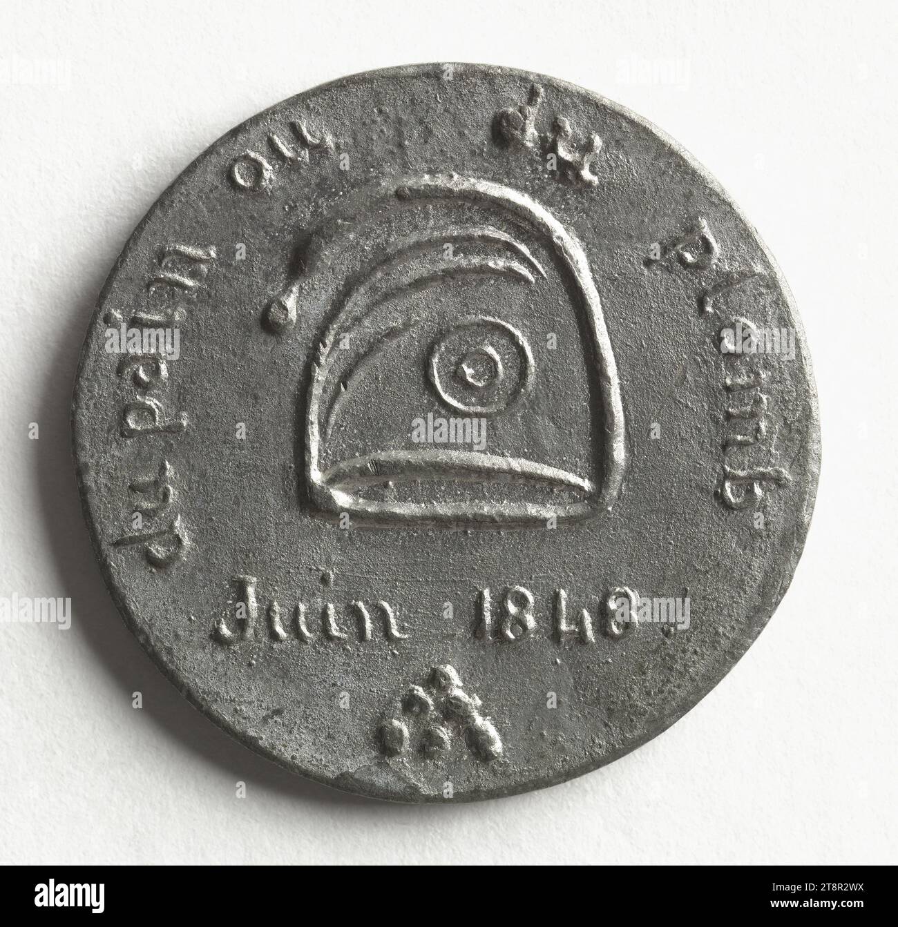 Commemorazione dei giorni del 1848 giugno, Array, Numismatic, Medal, White Copper, Parigi, dimensioni - opera: diametro: 3 cm, peso (tipo dimensione): 16,38 g. Foto Stock
