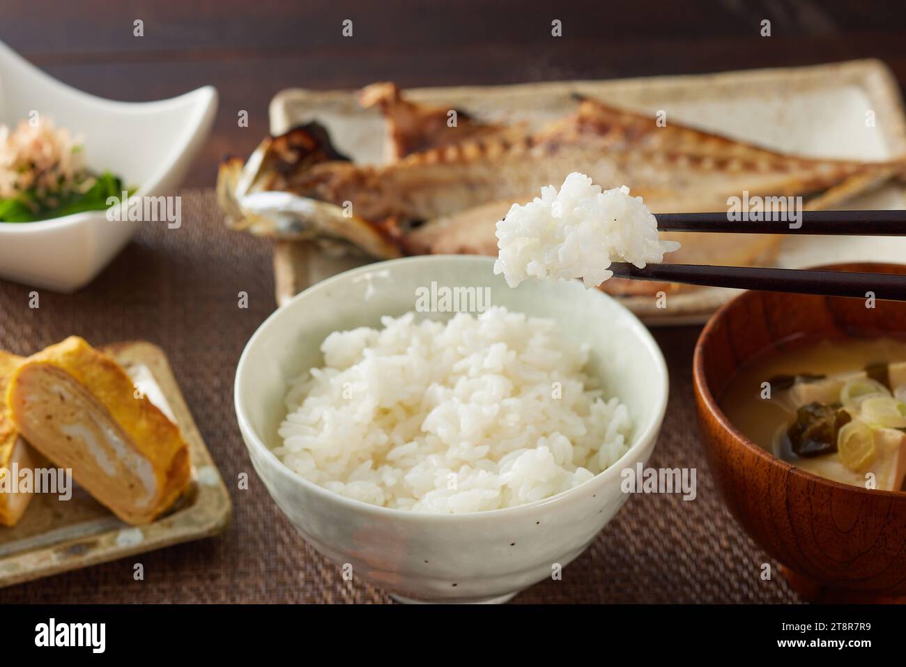 Pasto fisso in stile giapponese Foto Stock