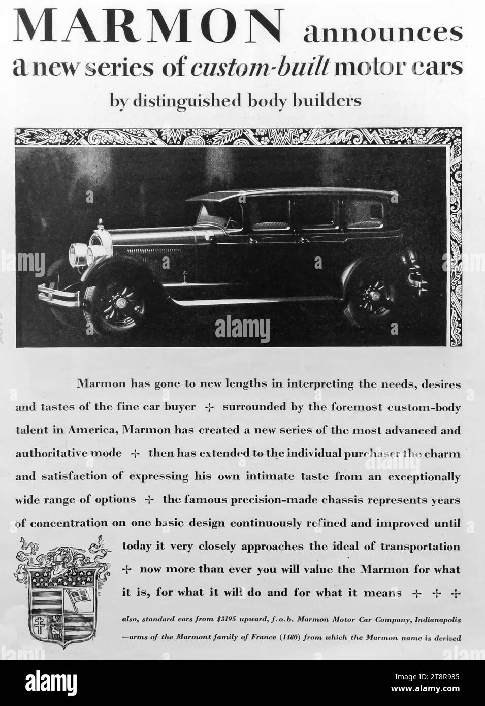 1926 annuncio auto Marmon Foto Stock