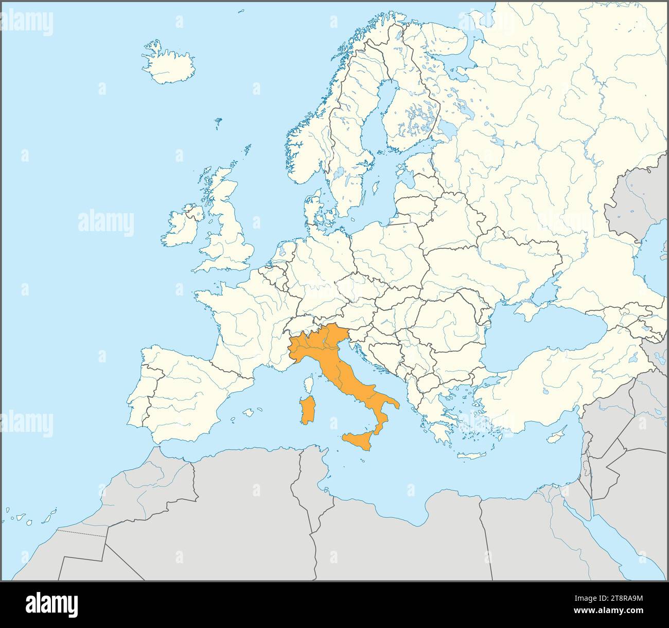 Mappa delle località DELLA REPUBBLICA ITALIANA, EUROPA Illustrazione Vettoriale
