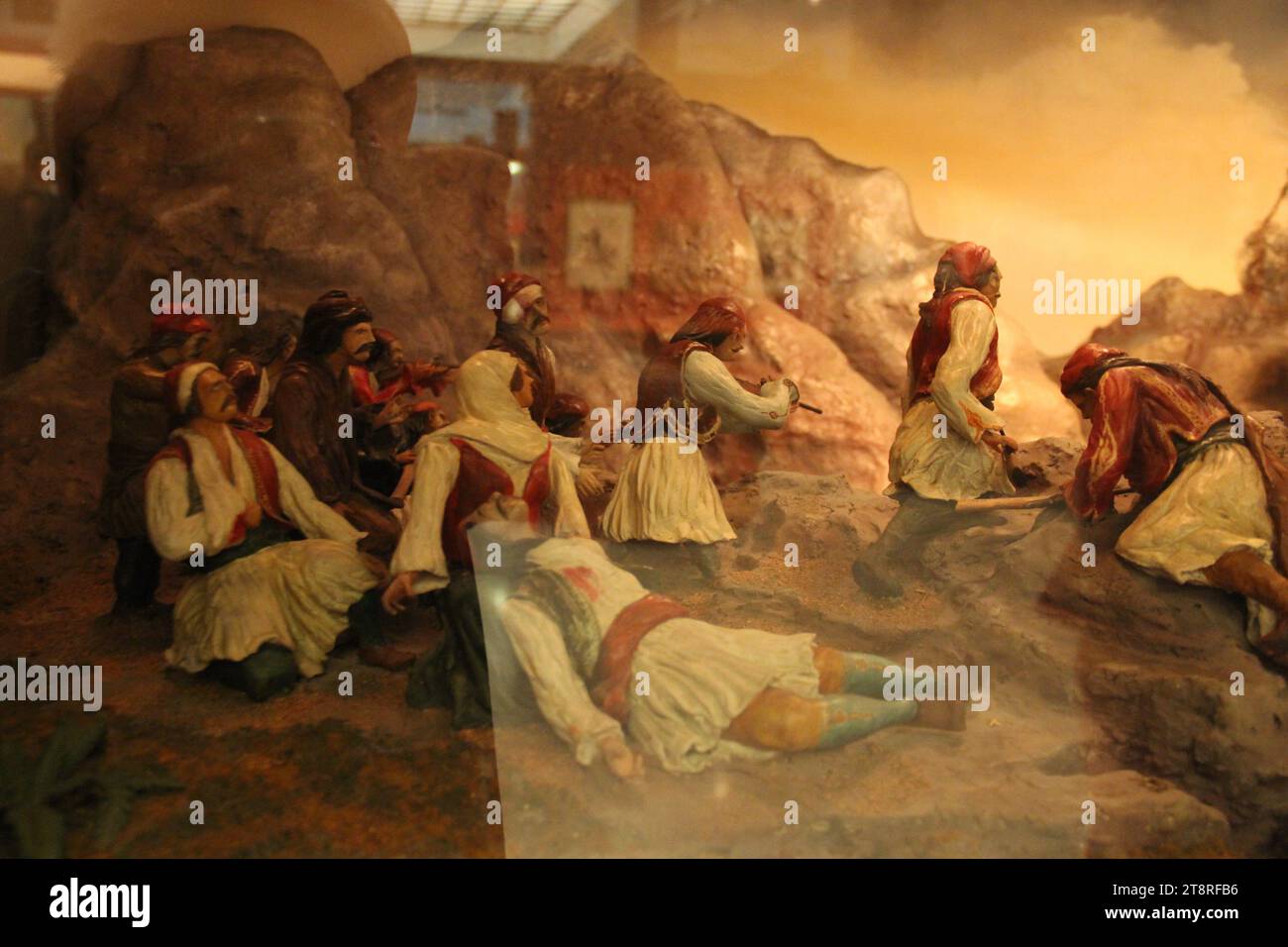 Hellenic War Museum Diorama of Greek War for Independence, Athens War Museum, Atene, Grecia Foto Stock