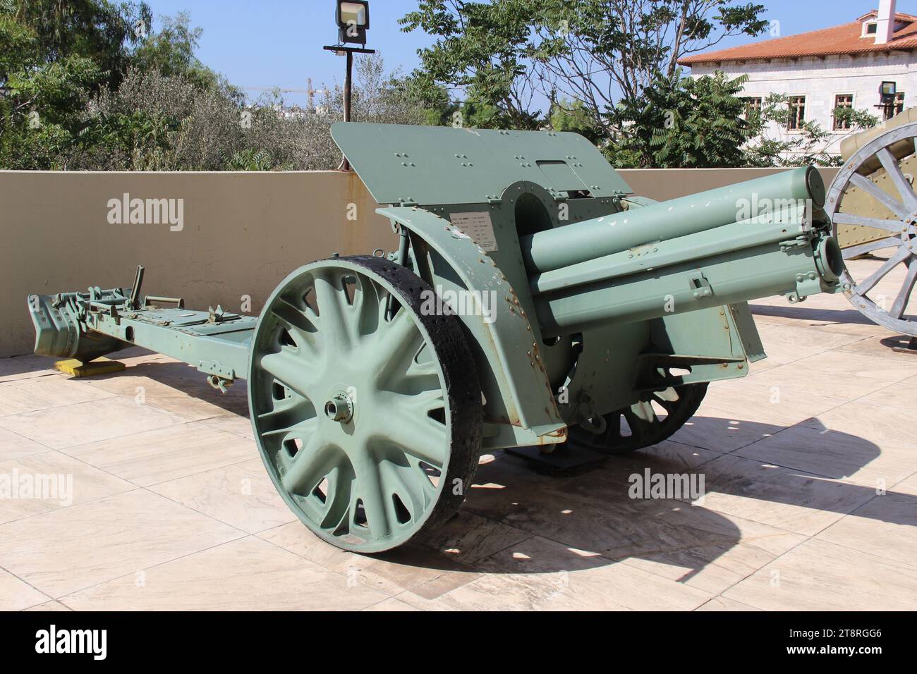 Museo ellenico della guerra Skoda 100mm Field Howitzer, Austria-Ungheria, prima guerra mondiale, Museo della guerra di Atene, Atene, Grecia Foto Stock