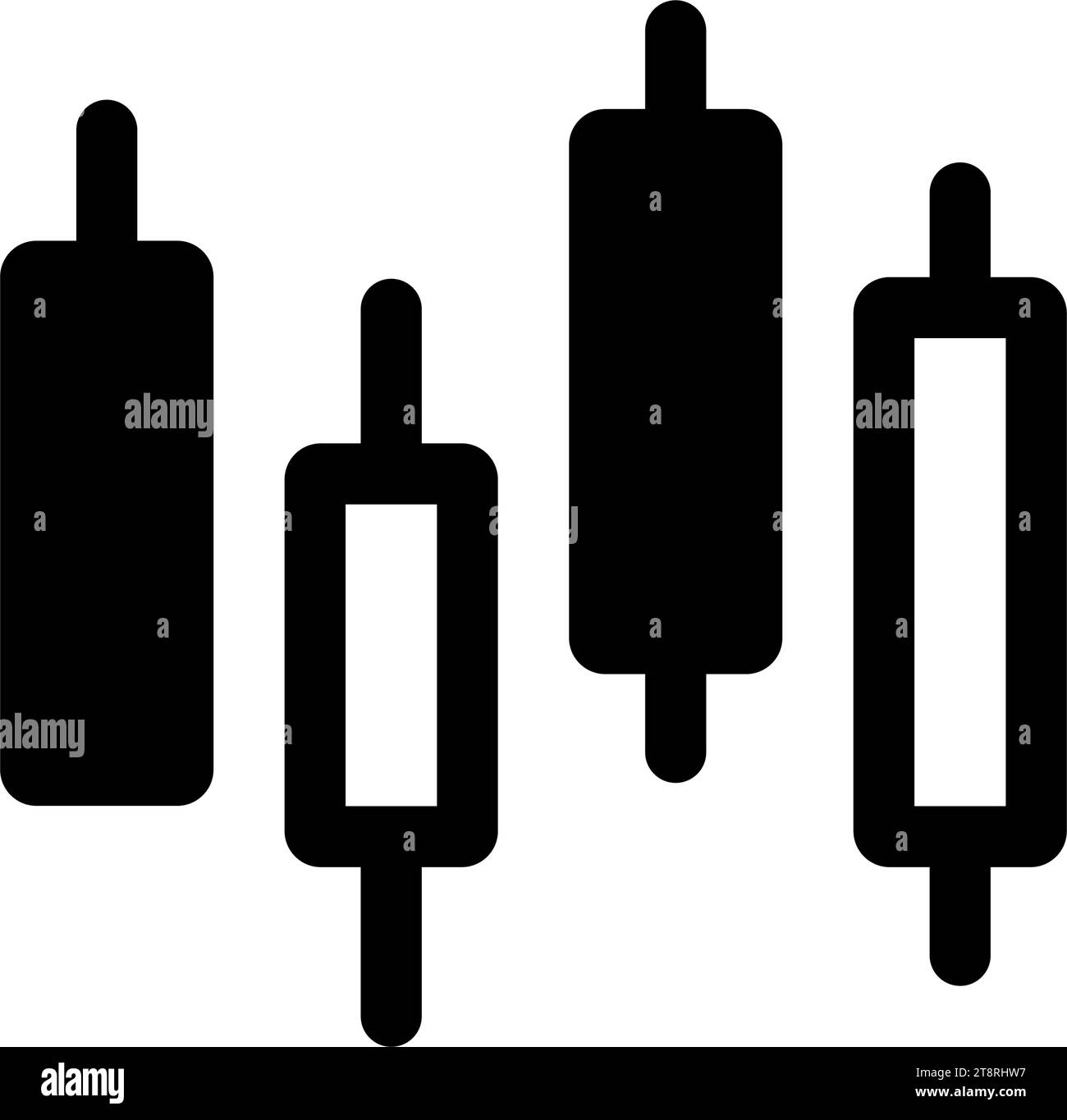 Illustrazione dell'icona vettoriale del candeliere ( mercato azionario ) Illustrazione Vettoriale