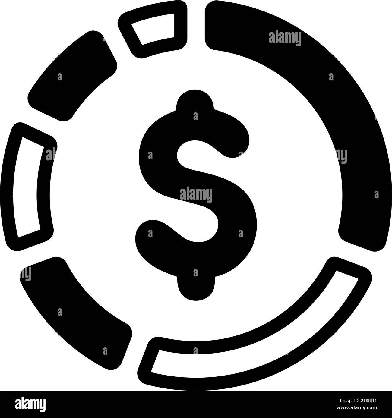 Illustrazione dell'icona portafoglio azioni (asset) Illustrazione Vettoriale