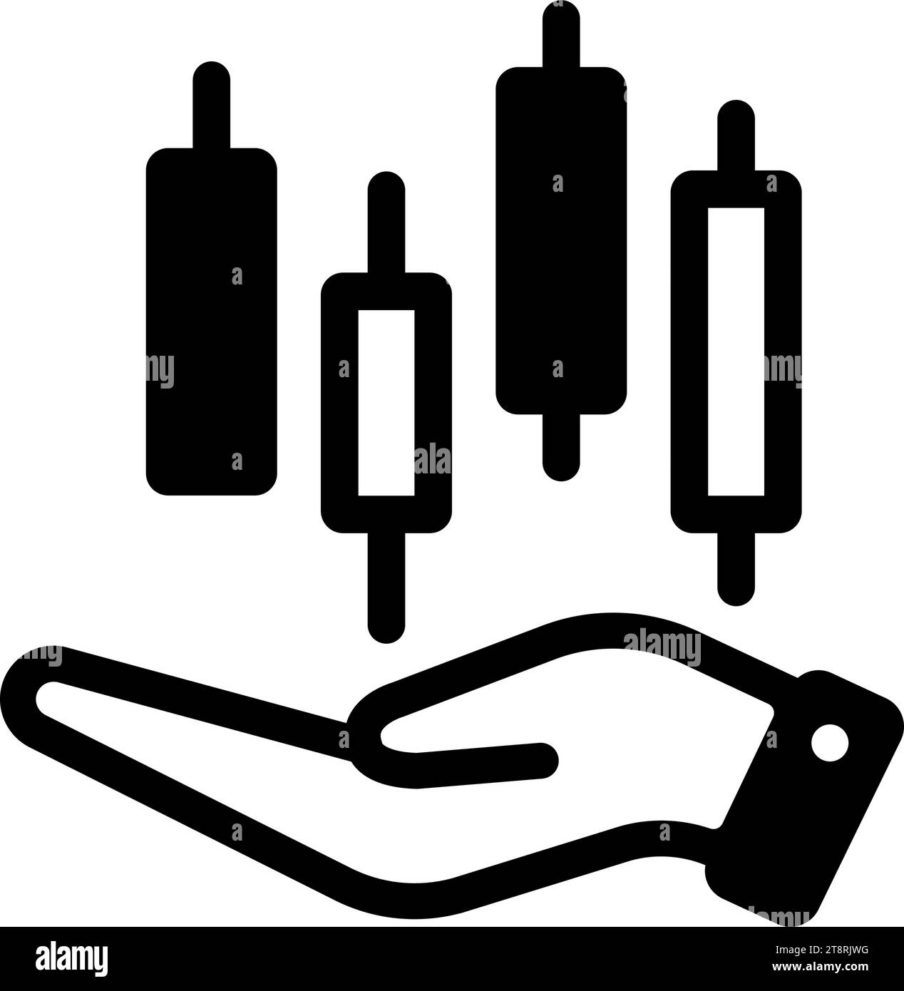 Illustrazione dell'icona vettoriale del candeliere ( mercato azionario ) Illustrazione Vettoriale