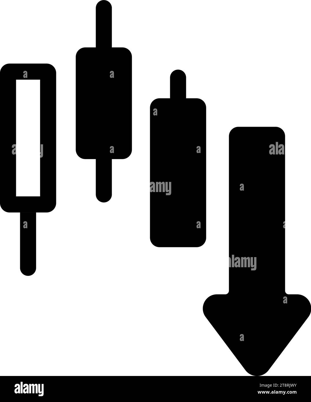 Illustrazione dell'icona del vettore di riduzione del prezzo delle azioni Illustrazione Vettoriale