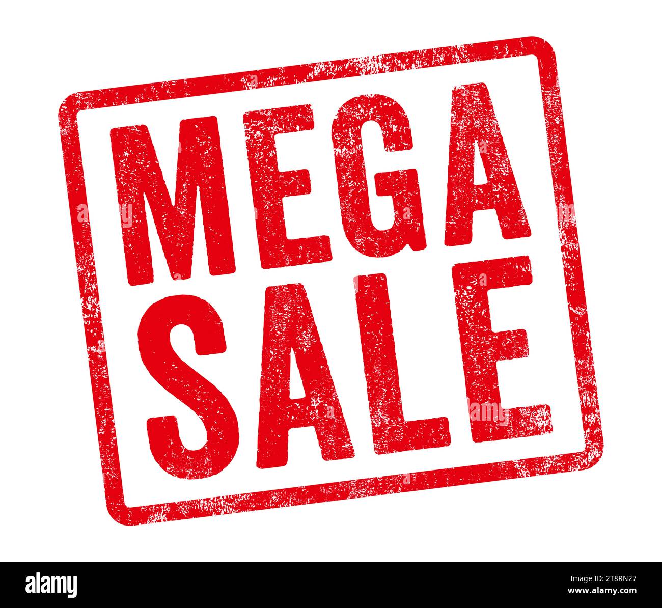 Timbro rosso su sfondo bianco - Mega sale Foto Stock