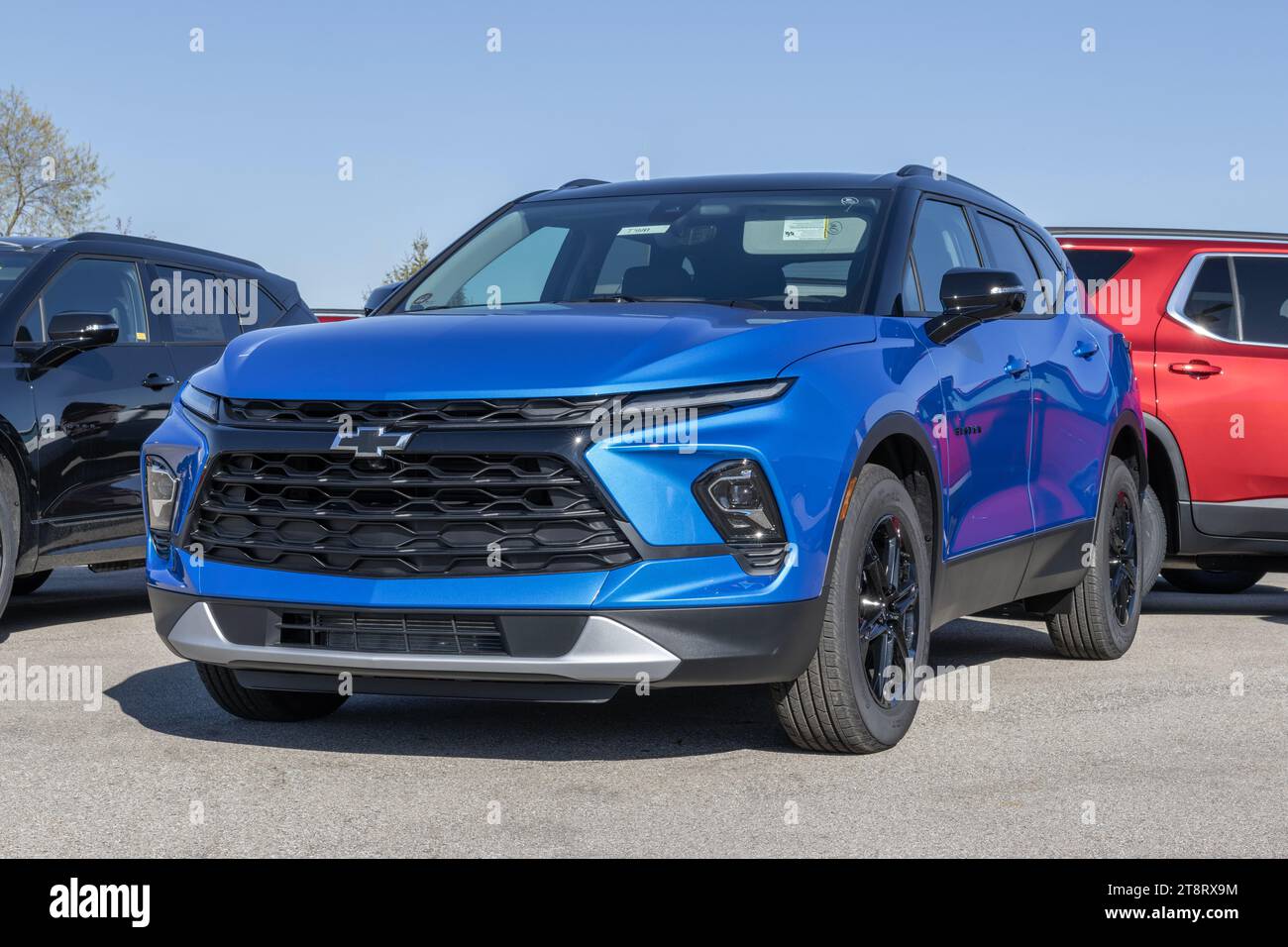 Indianapolis - 19 novembre 2023: Mostra Chevrolet Blazer 3LT presso una concessionaria. Chevy offre anche la Blazer nei modelli 2LT e RS. Foto Stock