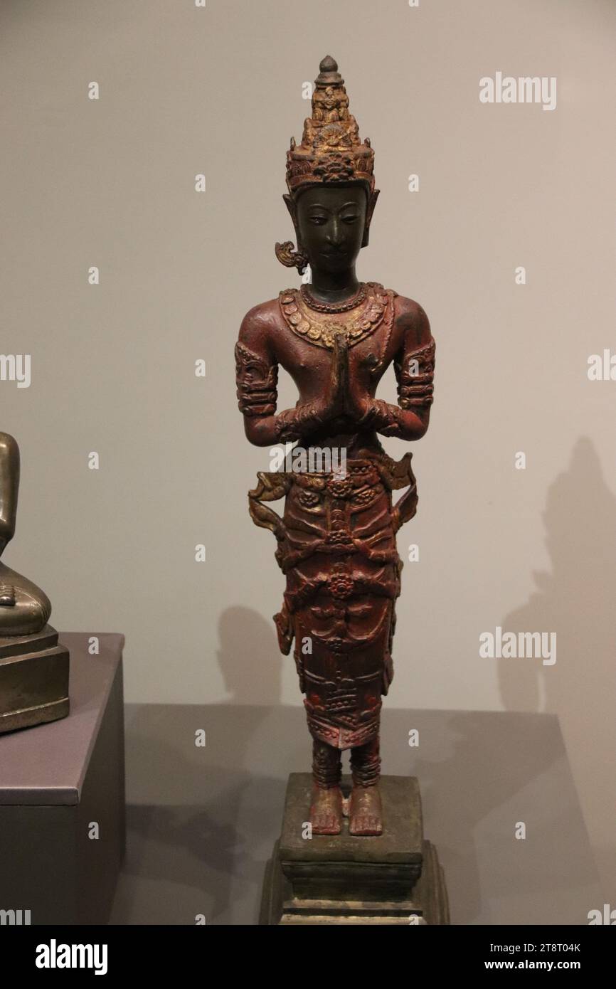Arte Lanna: Divinità del bronzo, Galleria di storia tailandese, Museo Nazionale della Thailandia, Bangkok Foto Stock