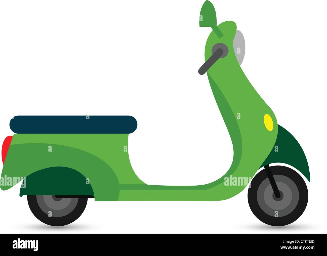 Vettore scooter verde su sfondo bianco Illustrazione Vettoriale