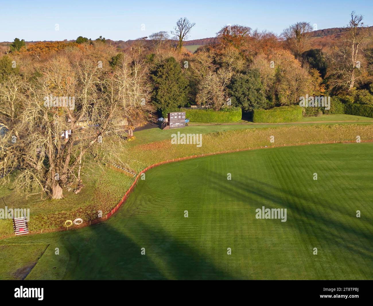 Lo spettacolare campo da cricket del castello di Arundel nel parco Arundel West Sussex Foto Stock