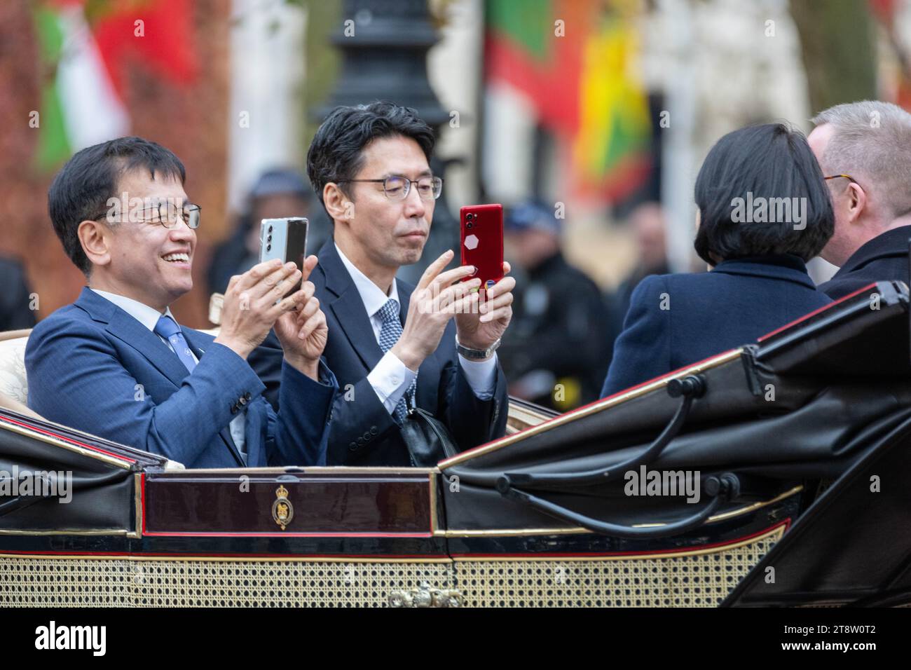 Londra, Regno Unito. 21 novembre 2023. Visita di stato del presidente sudcoreano Yoon Suk Yeol a Londra Regno Unito crediti: Ian Davidson/Alamy Live News Foto Stock