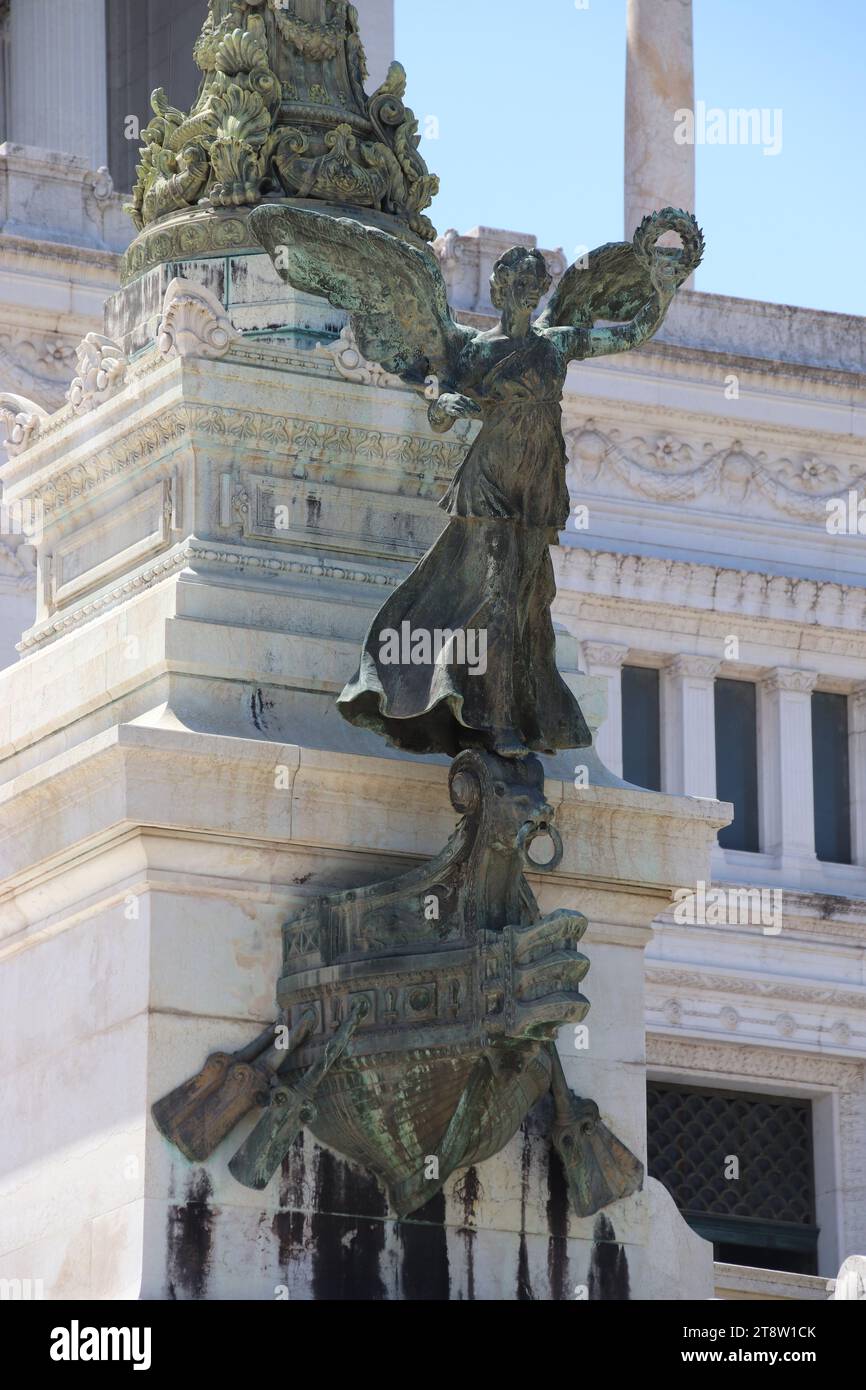 Monumento a Vittorio Emanuele II, primo re dell'Italia unificata, metà del XIX secolo fino al 1878. Centro storico di Roma antica, Roma, Italia Foto Stock