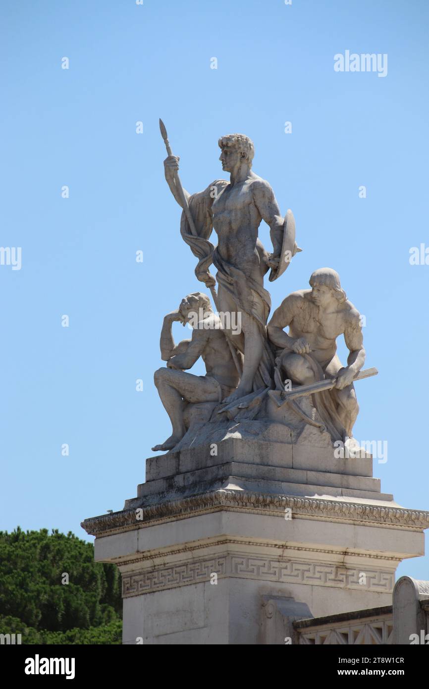 Monumento a Vittorio Emanuele II, primo re dell'Italia unificata, metà del XIX secolo fino al 1878. Centro storico di Roma antica, Roma, Italia Foto Stock