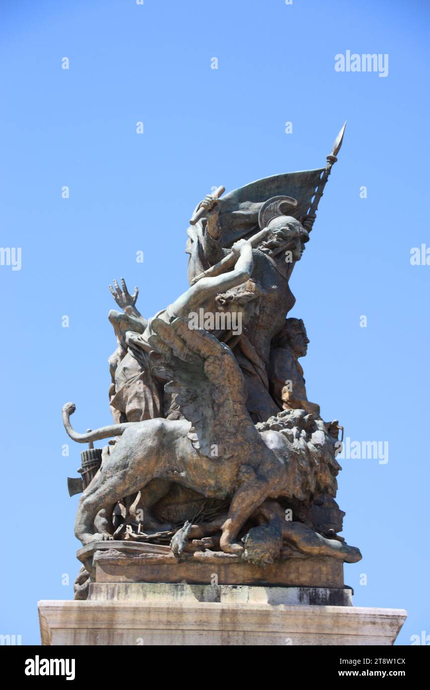 Monumento a Vittorio Emanuele II, primo re dell'Italia unificata, metà del XIX secolo fino al 1878. Centro storico di Roma antica, Roma, Italia Foto Stock