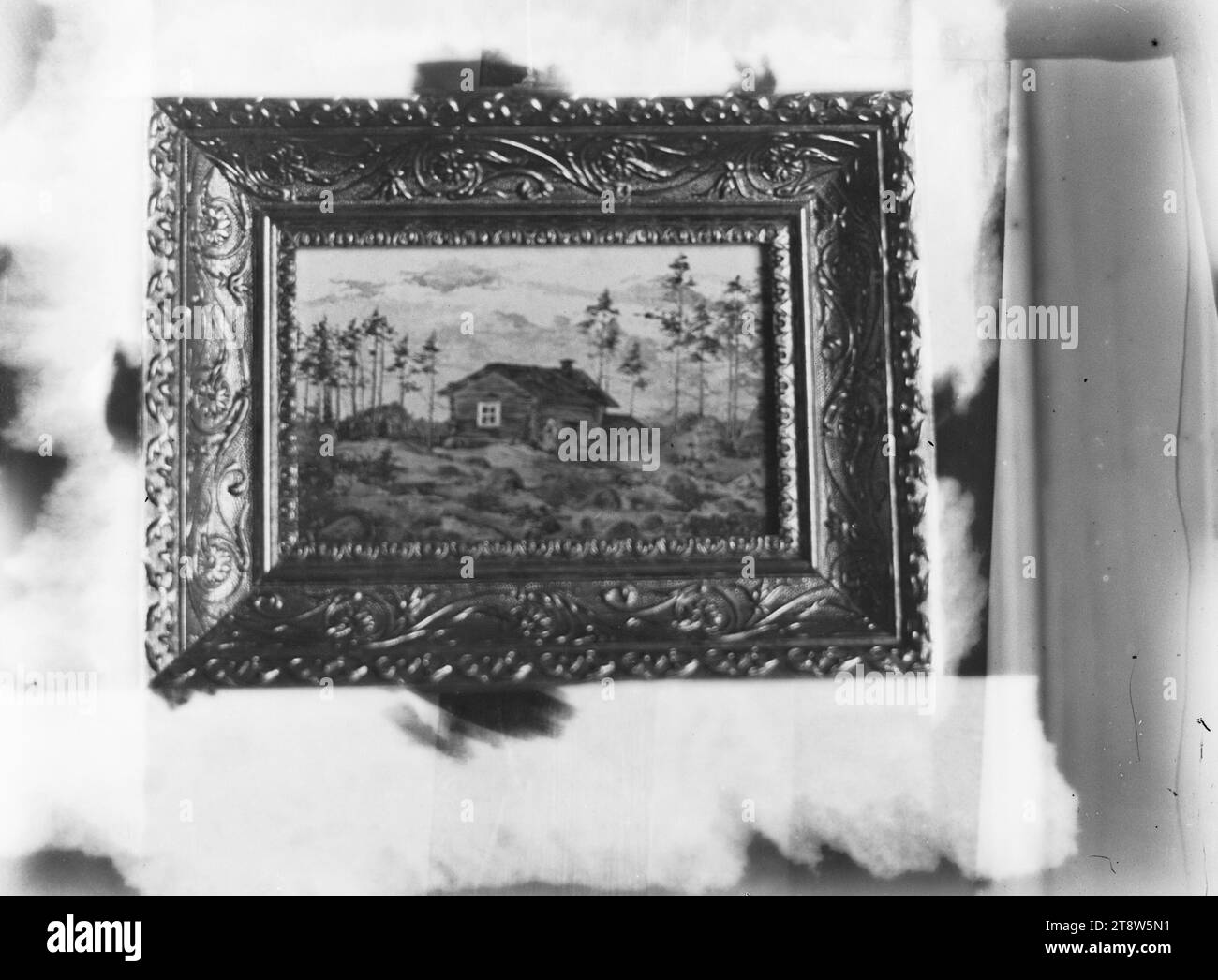 Hugo Simberg, 24.6,1873, Hamina, 12.7,1917, Ähtäri, cottage nel bosco, 1906, 89 x 117 mm, aperto, tronco, telaio, campagna, foresta, cottage estivo, opera d'arte - opera: Duchessa Georgiana di Devonshire Foto Stock