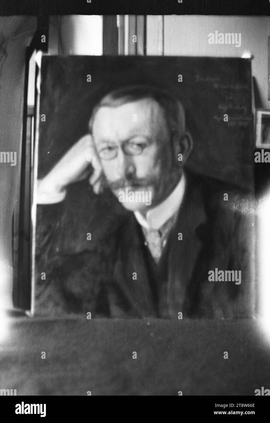 Hugo Simberg, 24.6,1873, Hamina, 12.7,1917, Ähtäri, Mikael Lybeck, 1905, 80 x 56 mm, scrittore, uomo, ritratto, busto, opera d'arte, altre persone Foto Stock