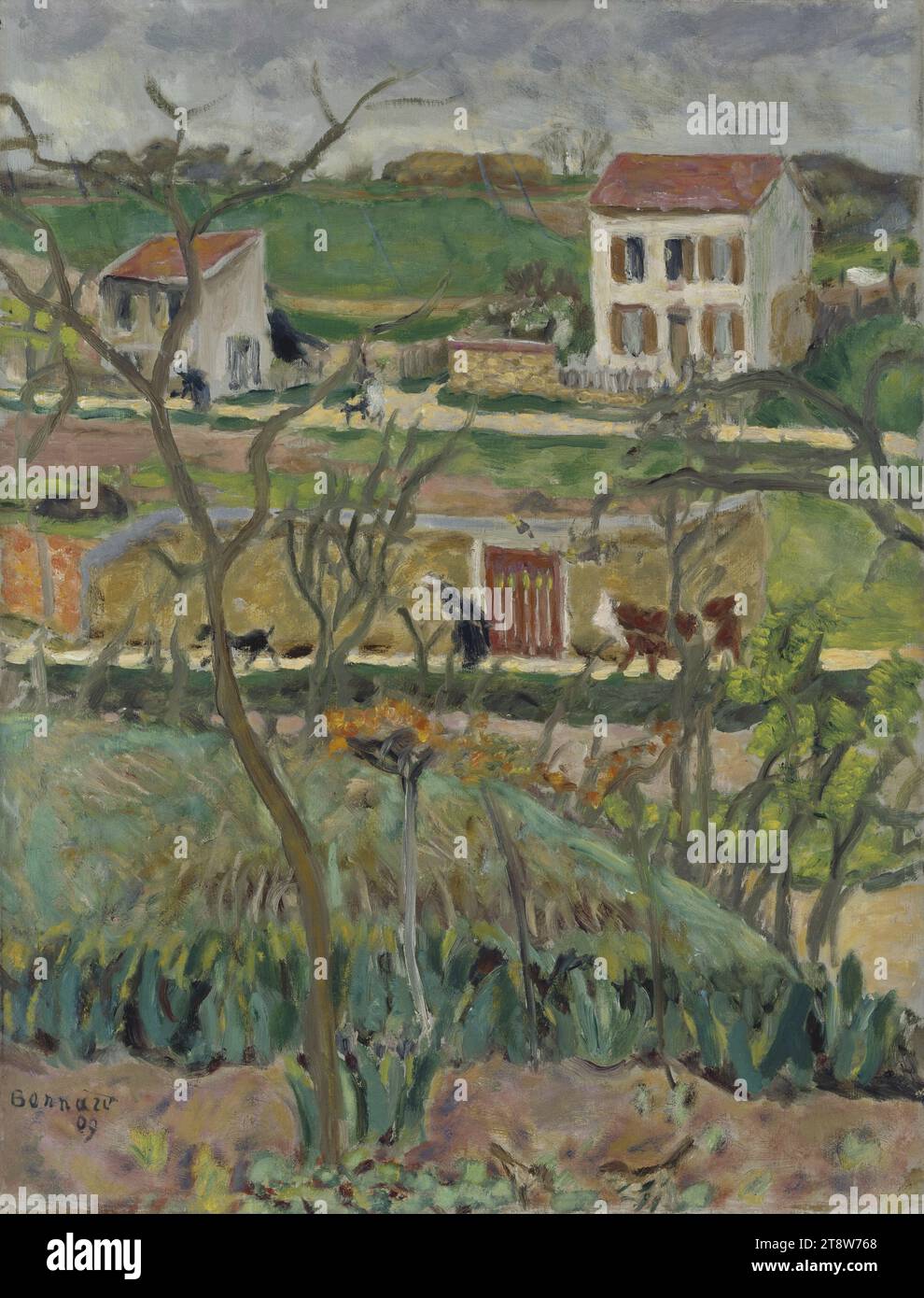 Pierre Bonnard, 30.10.1867, Fontenay-aux-Roses, Francia, 23.1,1947, Cannet, France, Rainy Landscape, Landscape in Rainy Weather, 1909, 64 x 49 cm, olio, olio su tela Foto Stock