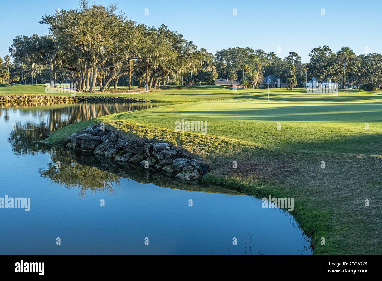 Il campo da golf Yards, annidato nella comunità del Sawgrass Players Club, a Ponte Vedra Beach, Florida. (USA) Foto Stock