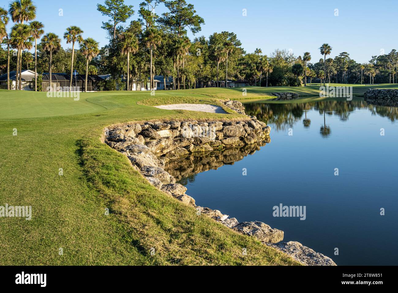 Il campo da golf Yards, annidato nella comunità del Sawgrass Players Club, a Ponte Vedra Beach, Florida. (USA) Foto Stock