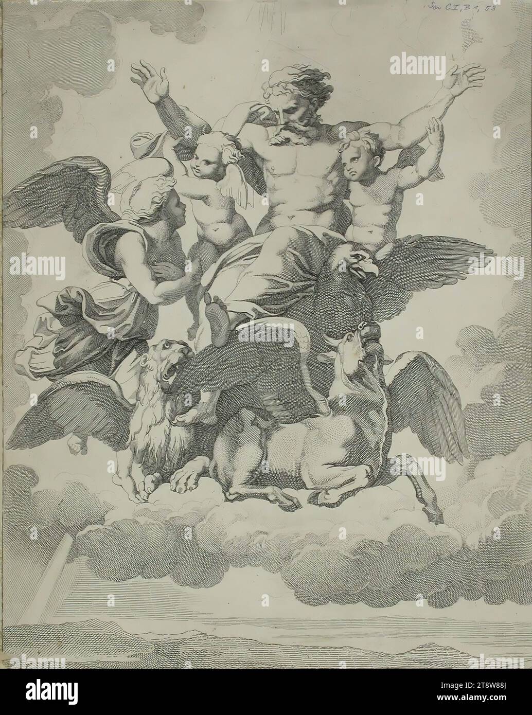 Giulio Tomba, 1780, Faenza, 1841, la visione di Ezechiele, 37,4 x 29,6 cm Foto Stock