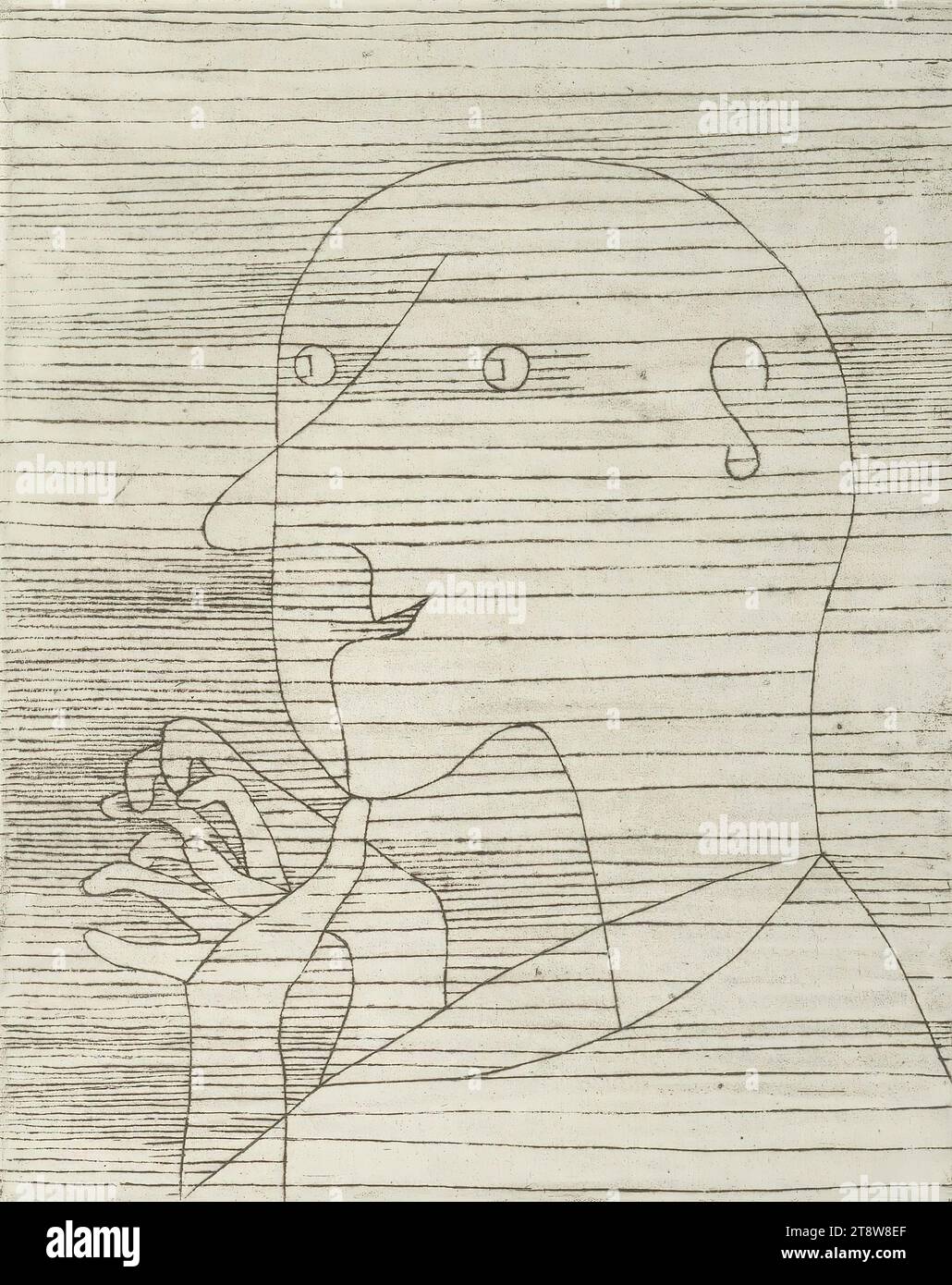 Paul Klee, 18.12.1879, Münchenbuchsee, Berna, Svizzera, 29.6,1940, Murallo-Locarno, Svizzera, Vecchio che conta sulle dita, 1929, 54,6 x 44 cm, incisione Foto Stock