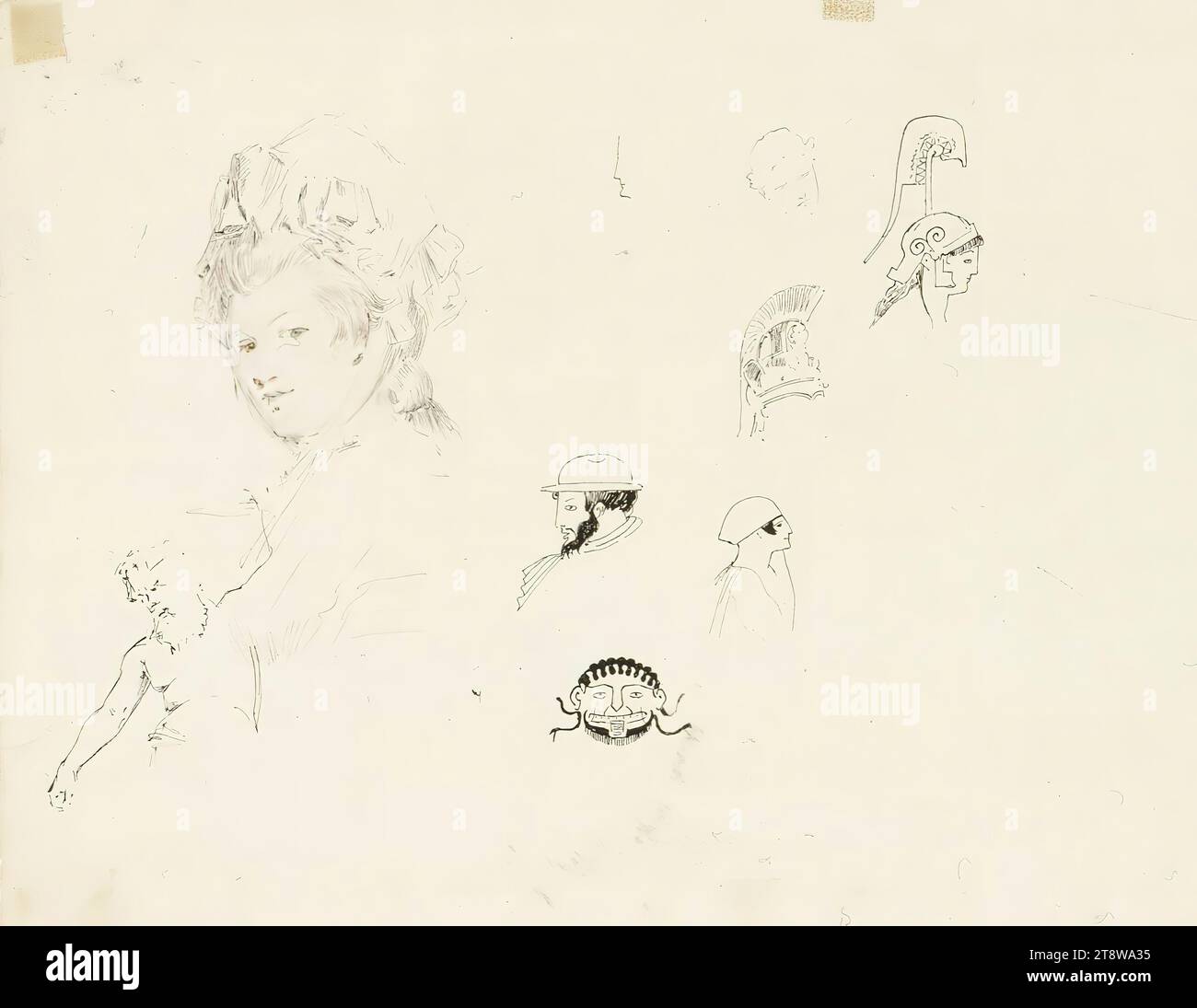 Albert Edelfelt, 21.7,1854, Kiiala Manor, comune di Porvoo, 18.8,1905, Haikko, comune di Porvoo, prove, 23 x 39 cm, inchiostro Foto Stock