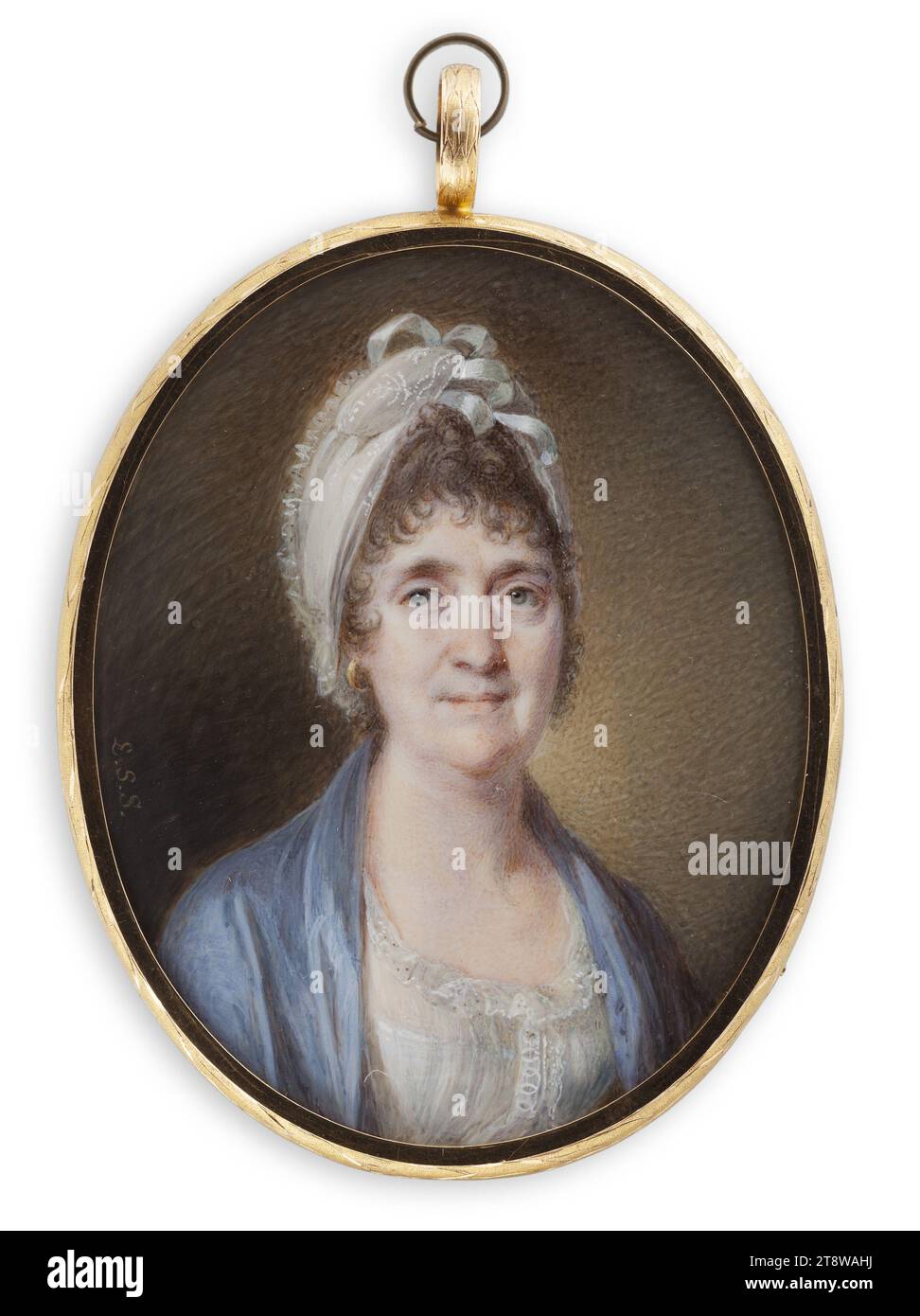 Lorentz Lars Svensson Sparrgren, 1763, Gothenburg, 1828, Stoccolma, Lady A. C. Wohlfahrt, 7 x 5,3 cm, avorio Foto Stock