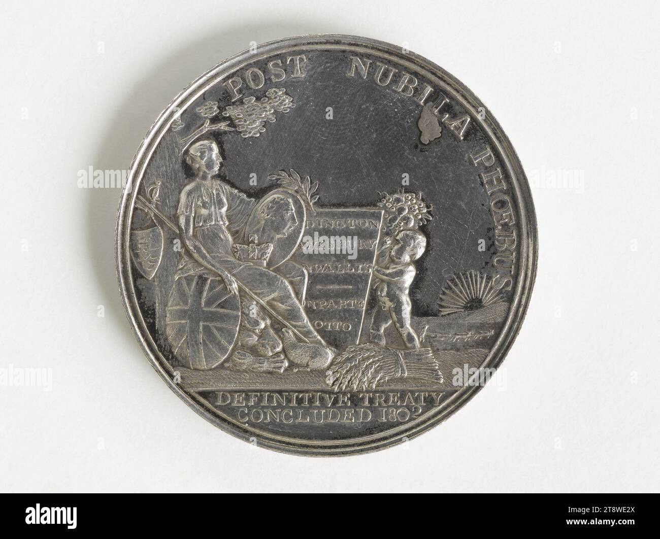 Charles Cornwallis (1738-1805), primo marchese di Cornwallis, generale britannico, 1802, Hancock, John Gregory, Medal Engraver, nel 1802, Numismatic, Medal, taglie - lavorazione: diametro: 3,8 cm, peso (tipo dimensione): 27,24 g. Foto Stock