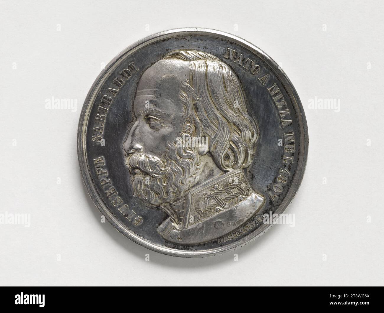 Giuseppe Garibaldi (1807-1882), politico e patriota italiano, 1870, Massonnet, Editore, Array, Numismatica, Medaglia Foto Stock