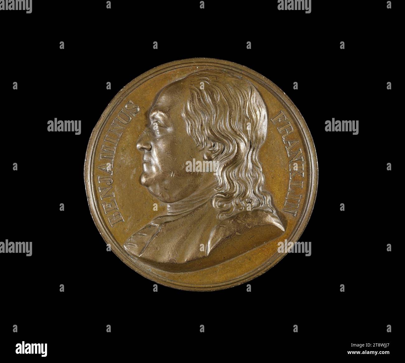 Benjamin Franklin (1706-1790), scrittore, fisico e diplomatico americano, 1818, Pingret, Joseph Arnold, Medal Engraver, Numismatics, Medal Foto Stock